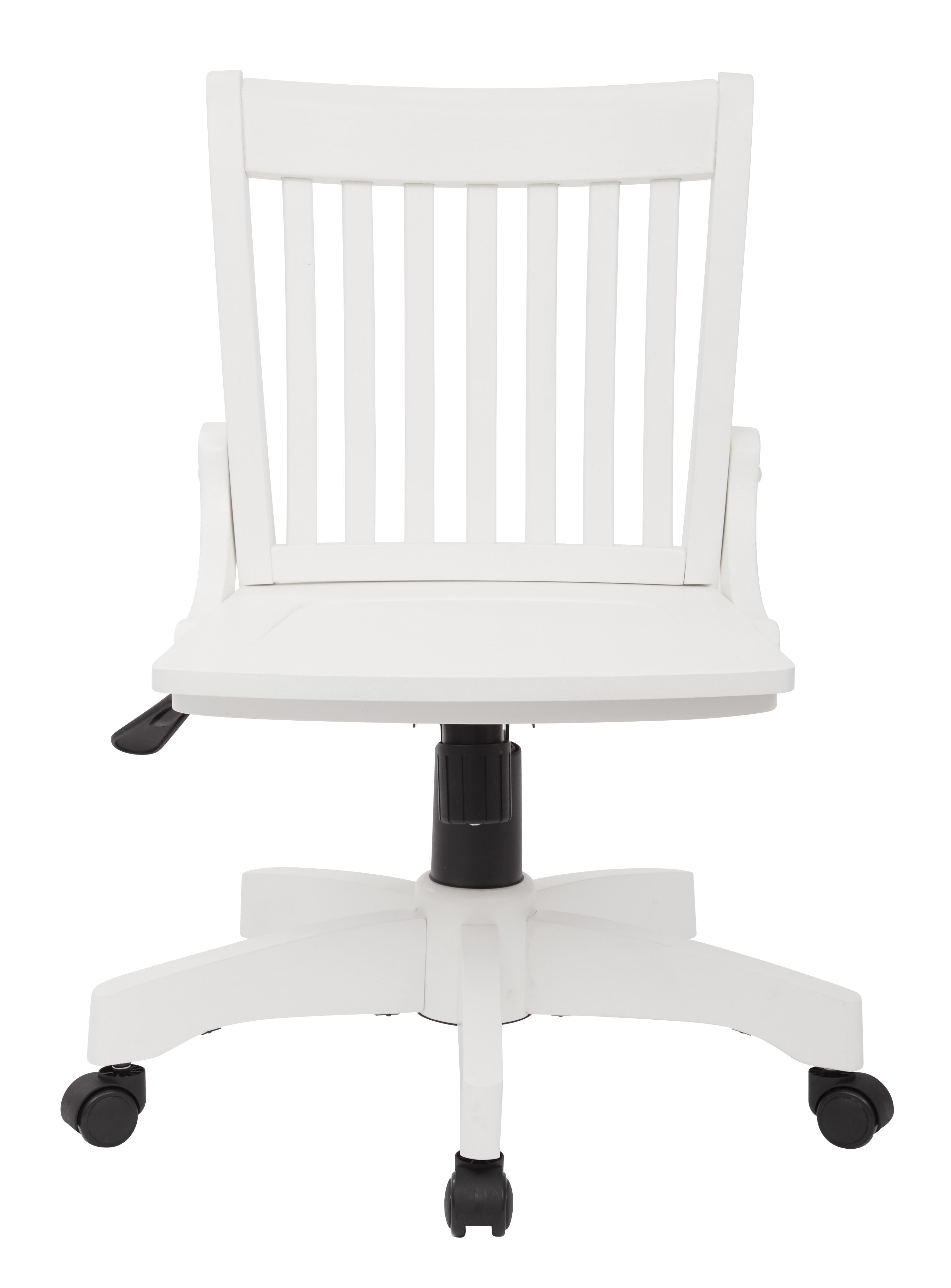 Deluxe Armless Wood Bankers Chair - White Finish