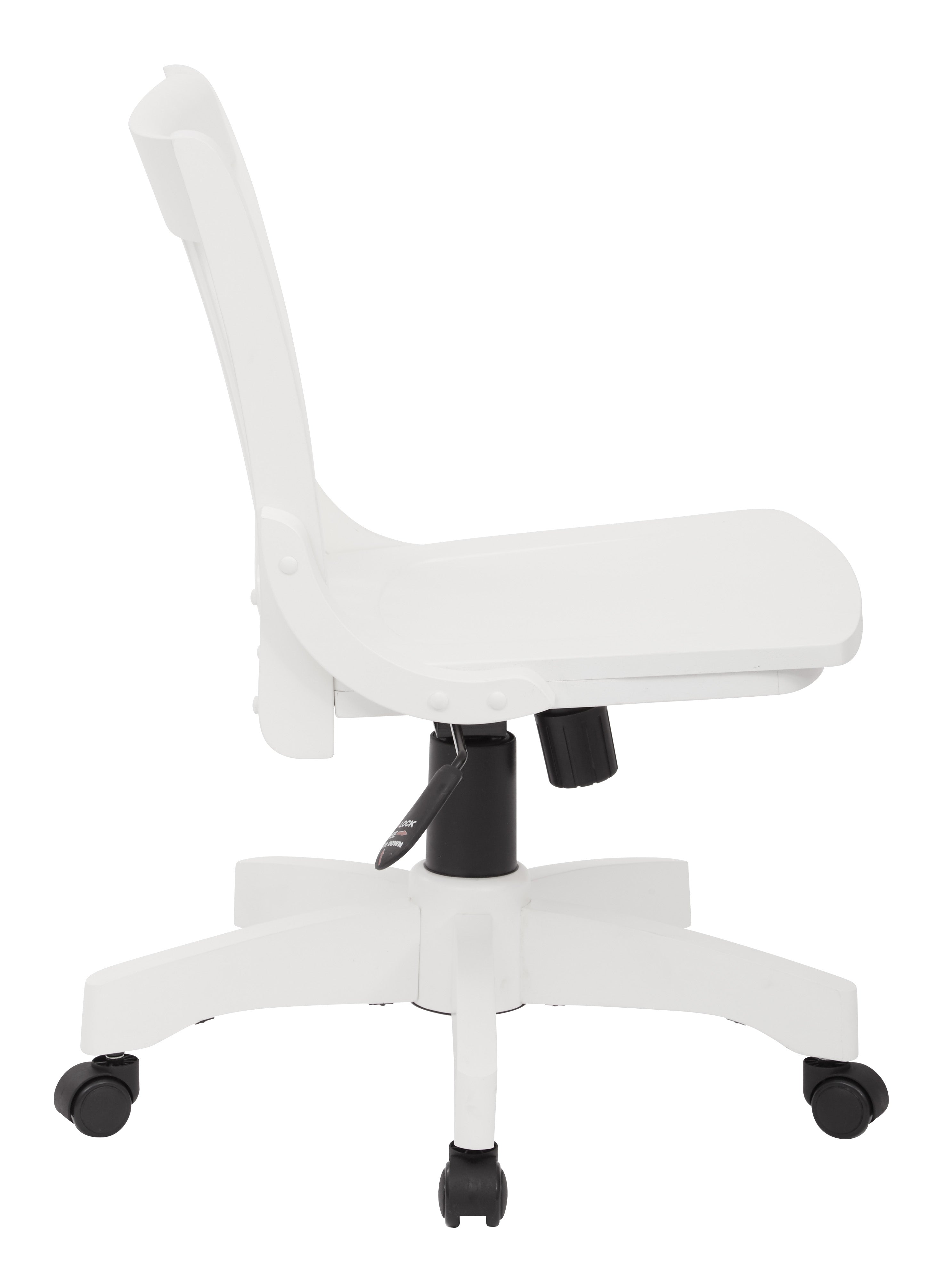 Deluxe Armless Wood Bankers Chair - White Finish