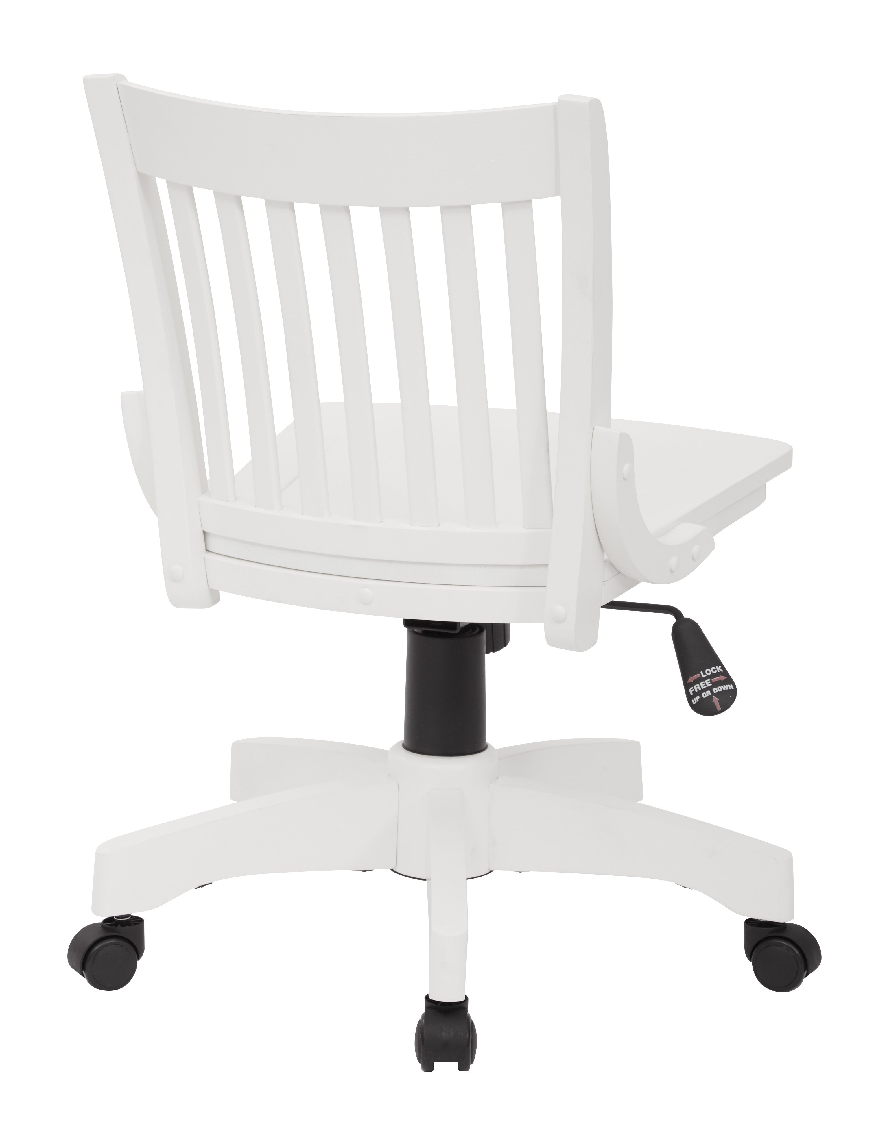Deluxe Armless Wood Bankers Chair - White Finish