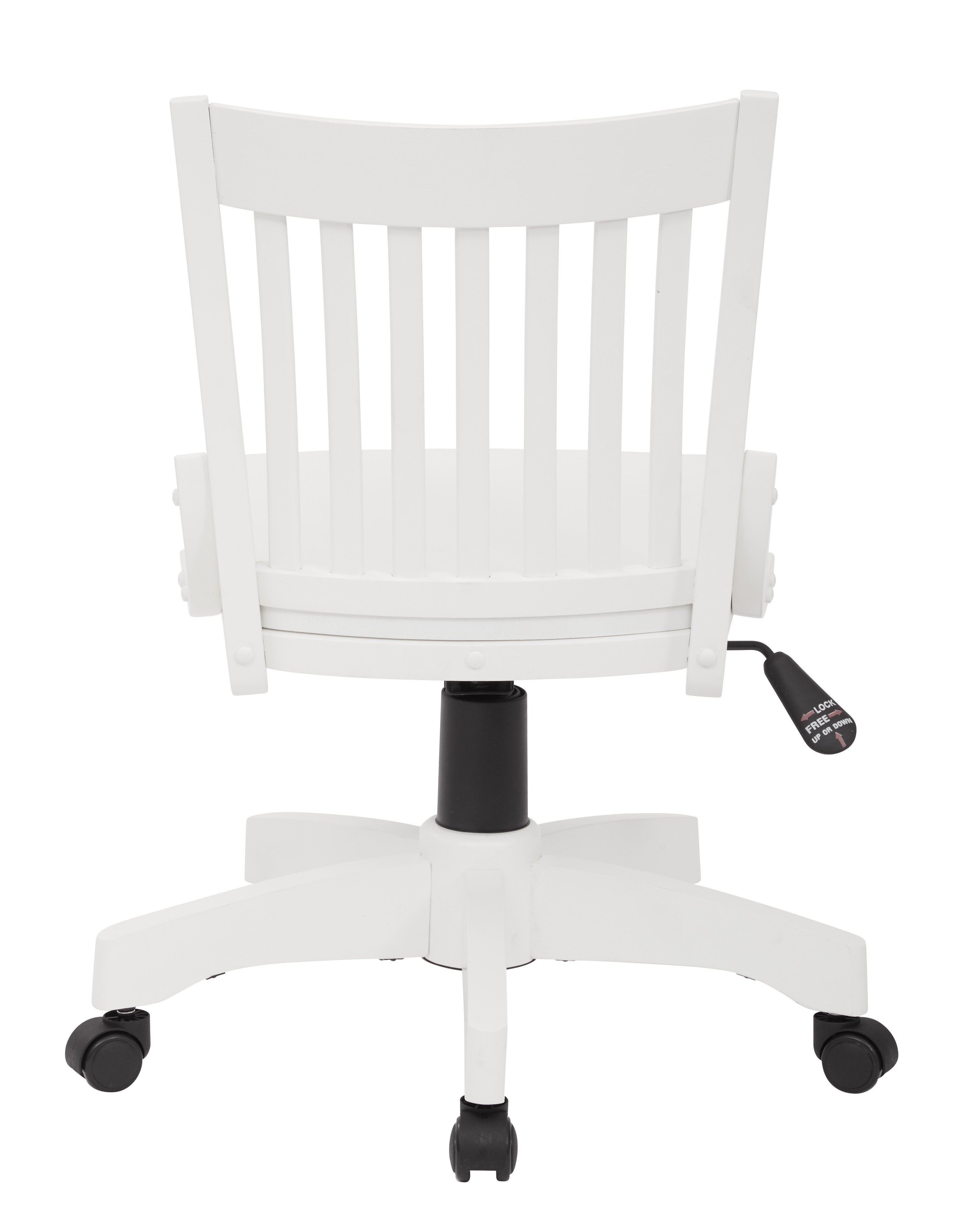 Deluxe Armless Wood Bankers Chair - White Finish