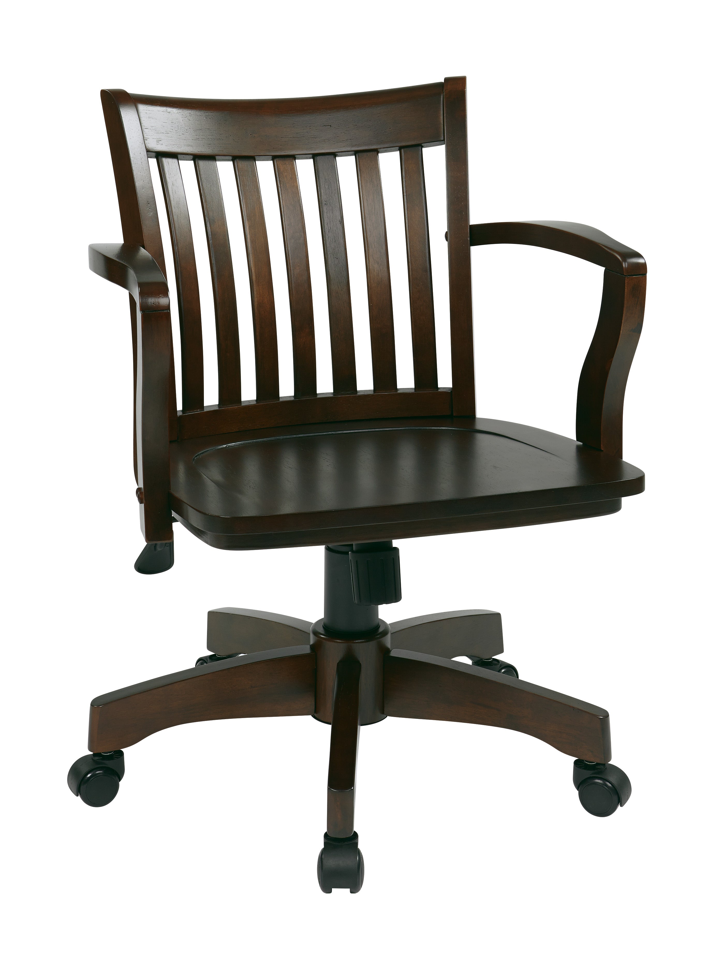Deluxe Wood Banker's Chair - Espresso Finish