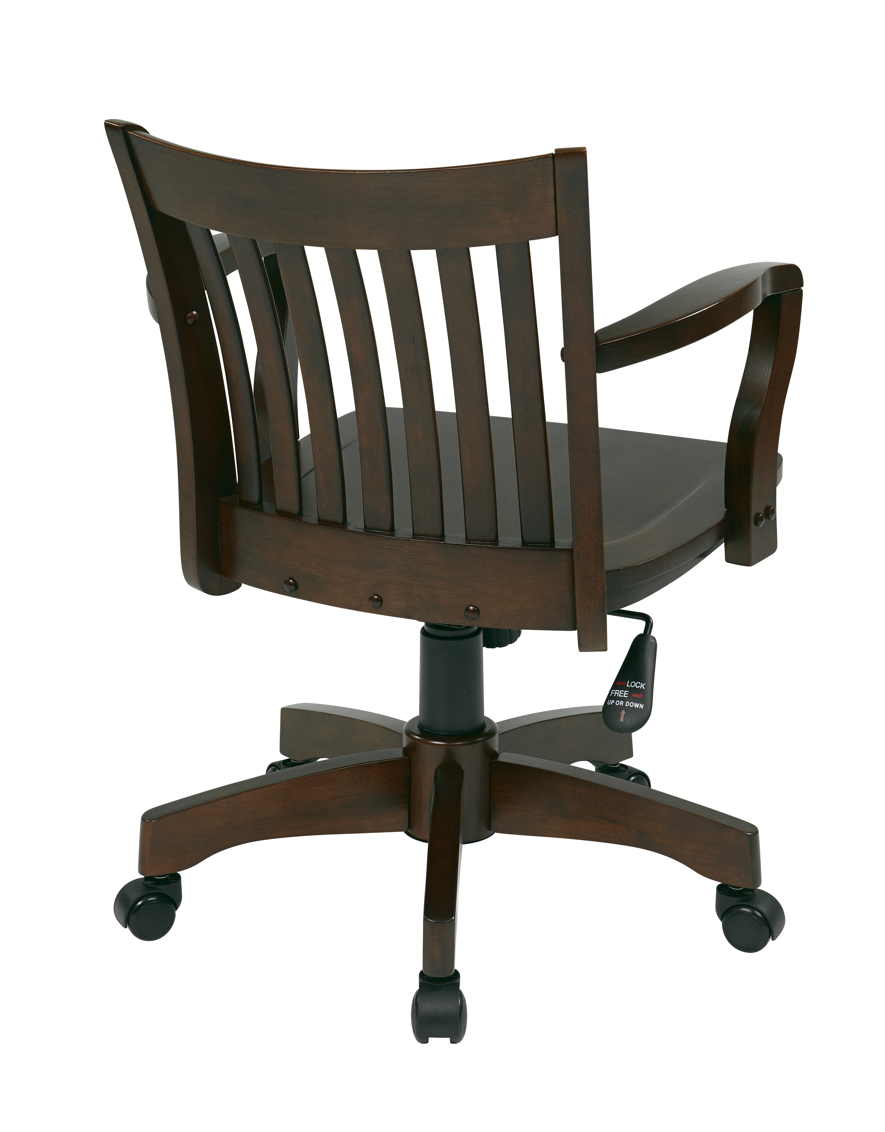 Deluxe Wood Banker's Chair - Espresso Finish