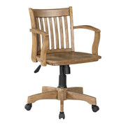 Deluxe Wood Banker's Chair - Medium Oak Finish