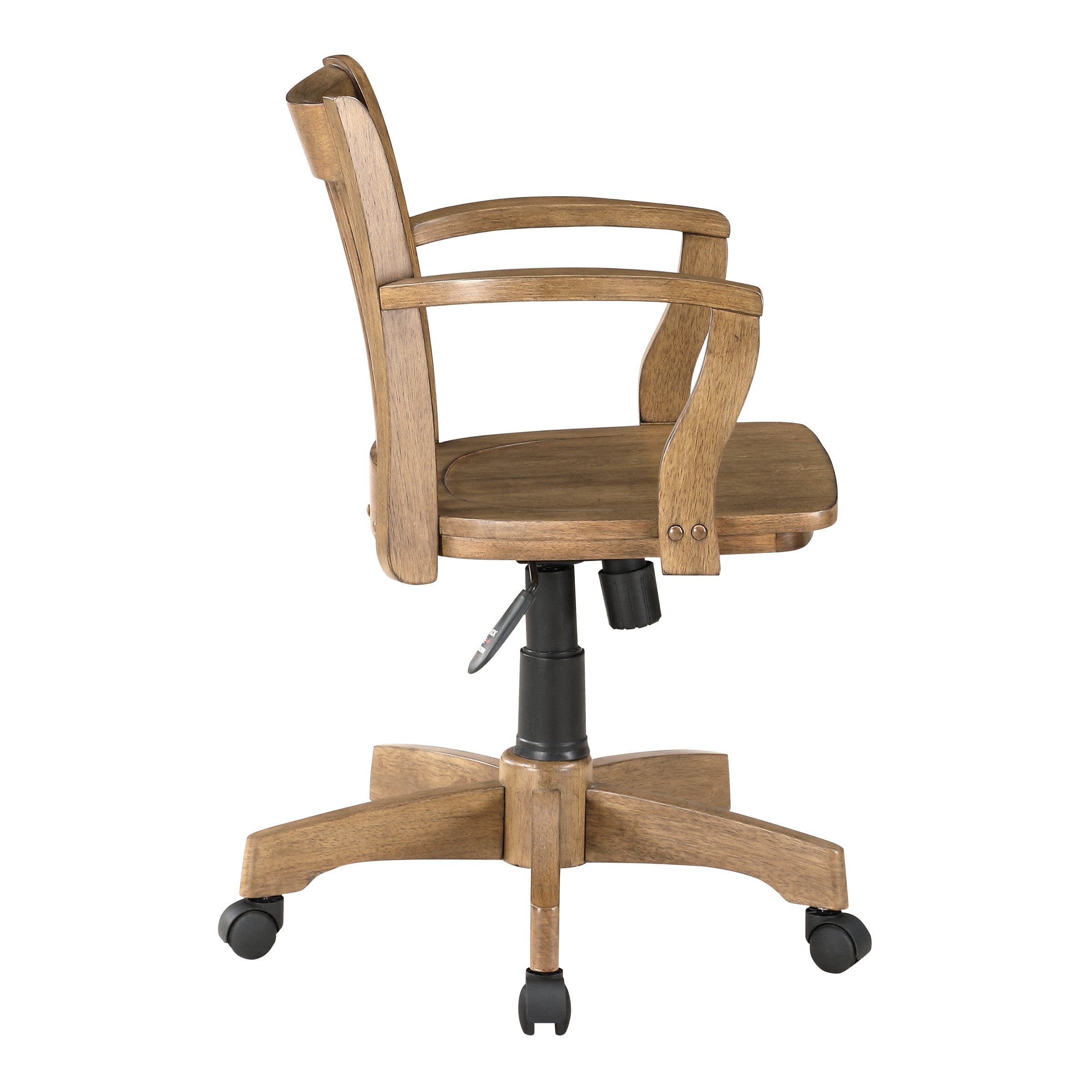 Deluxe Wood Banker's Chair - Medium Oak Finish