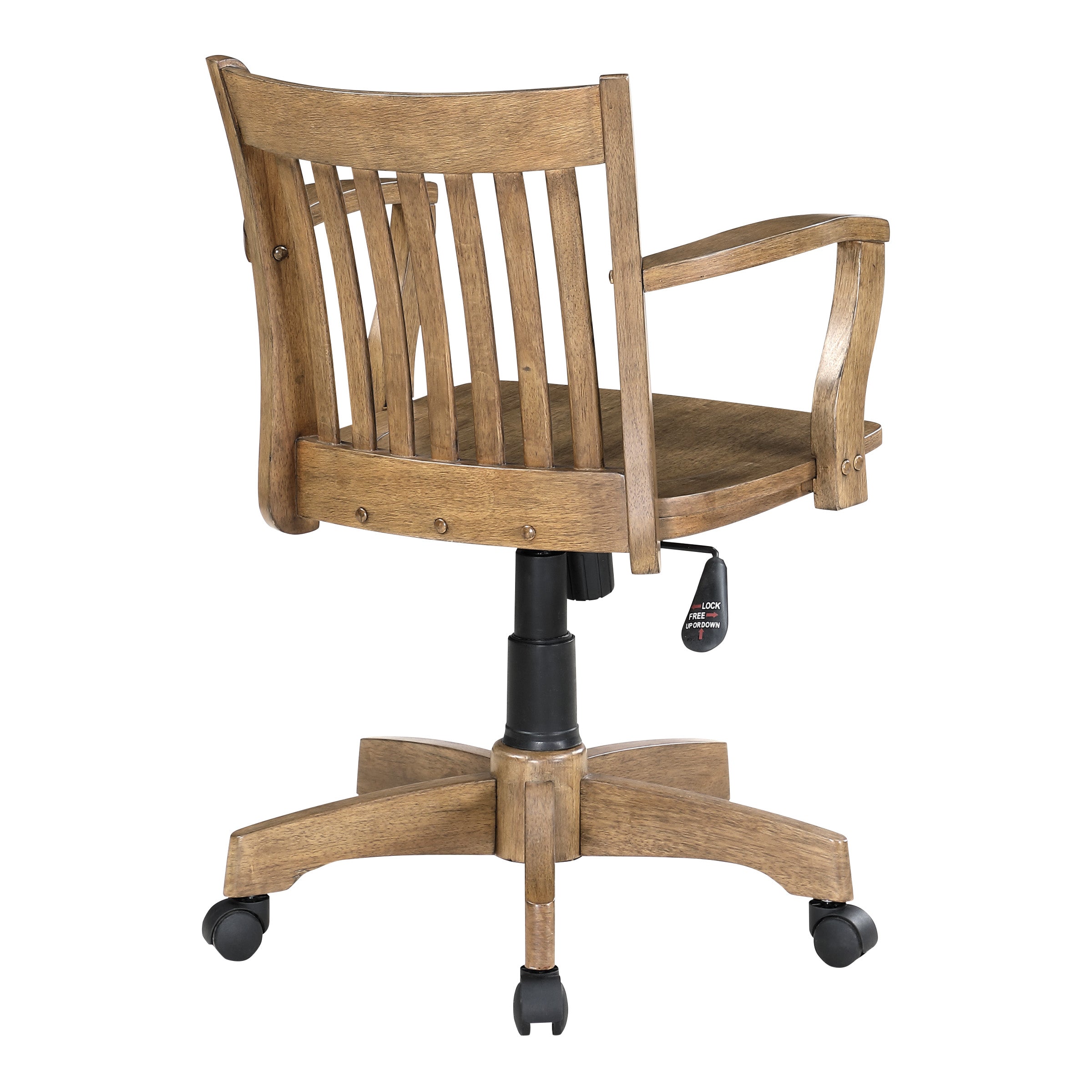 Deluxe Wood Banker's Chair - Medium Oak Finish