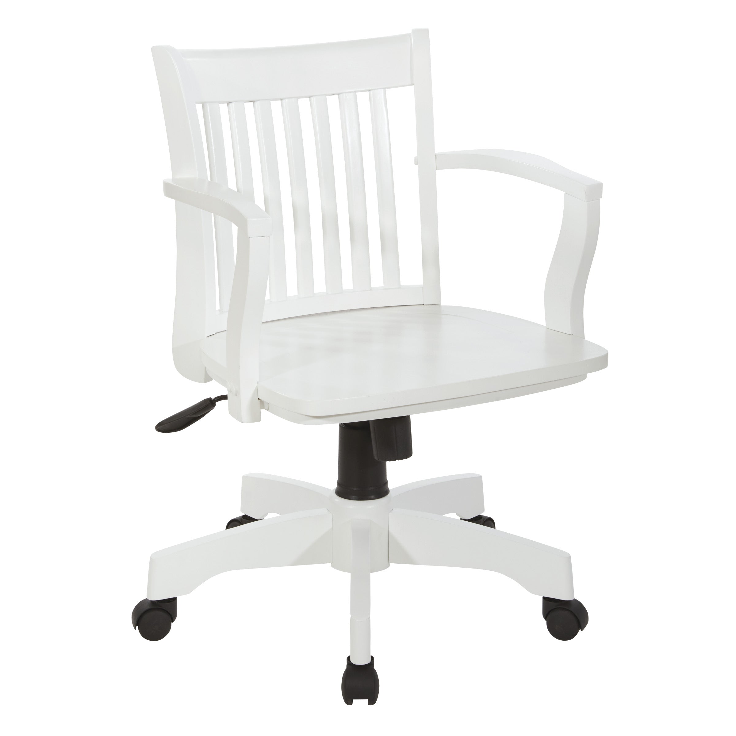 Deluxe Wood Banker's Chair - White Finish