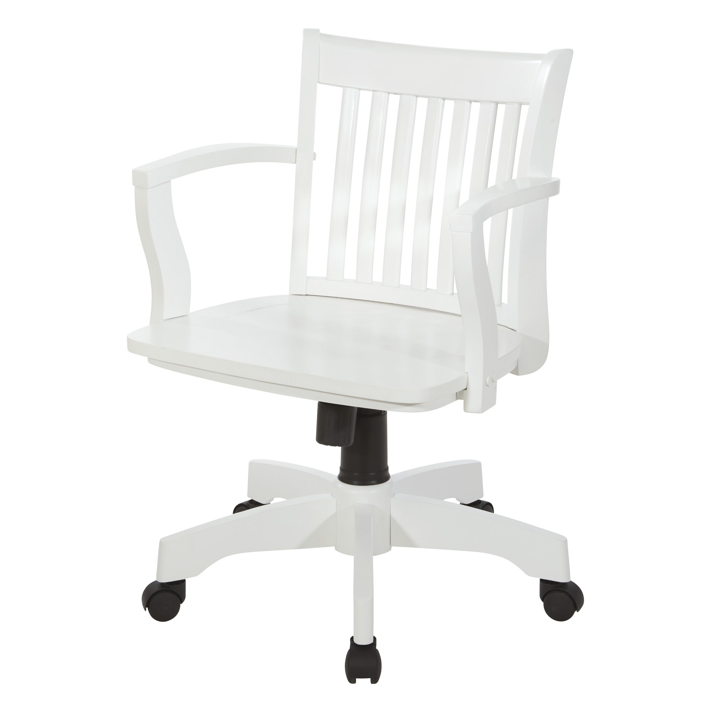 Deluxe Wood Banker's Chair - White Finish