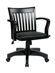 Deluxe Wood Banker's Chair - Black Finish