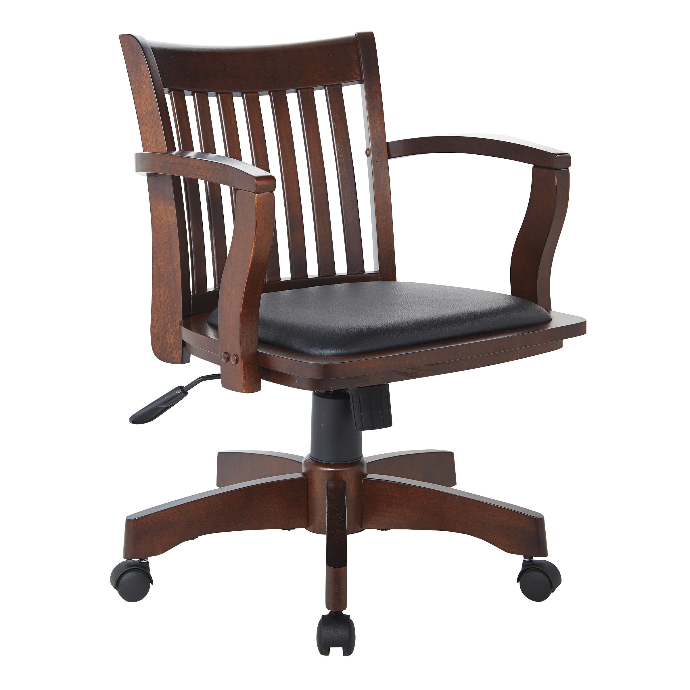 Deluxe Wood Banker's Chair - Espresso Finish