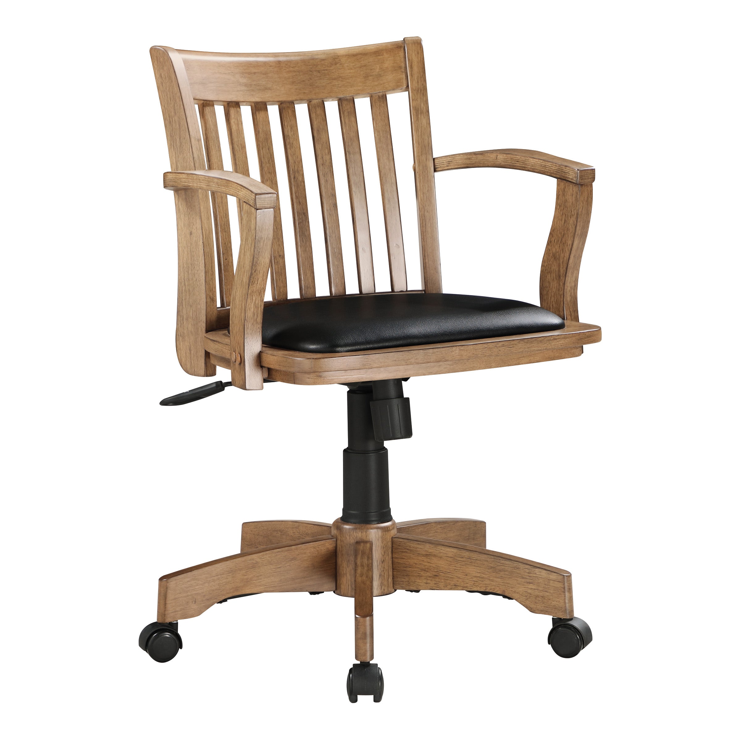Deluxe Wood Banker's Chair - Medium Oak Black