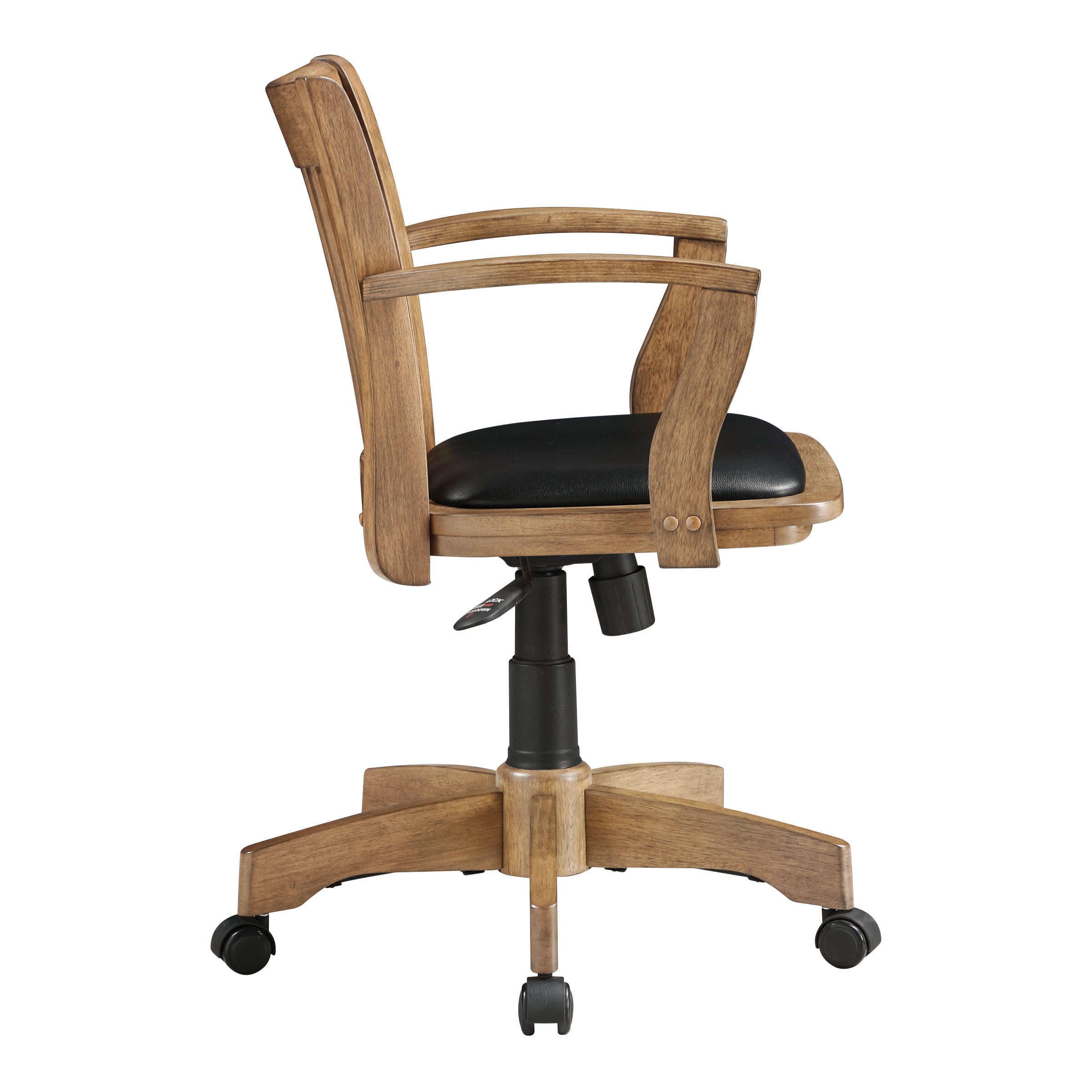 Deluxe Wood Banker's Chair - Medium Oak Black
