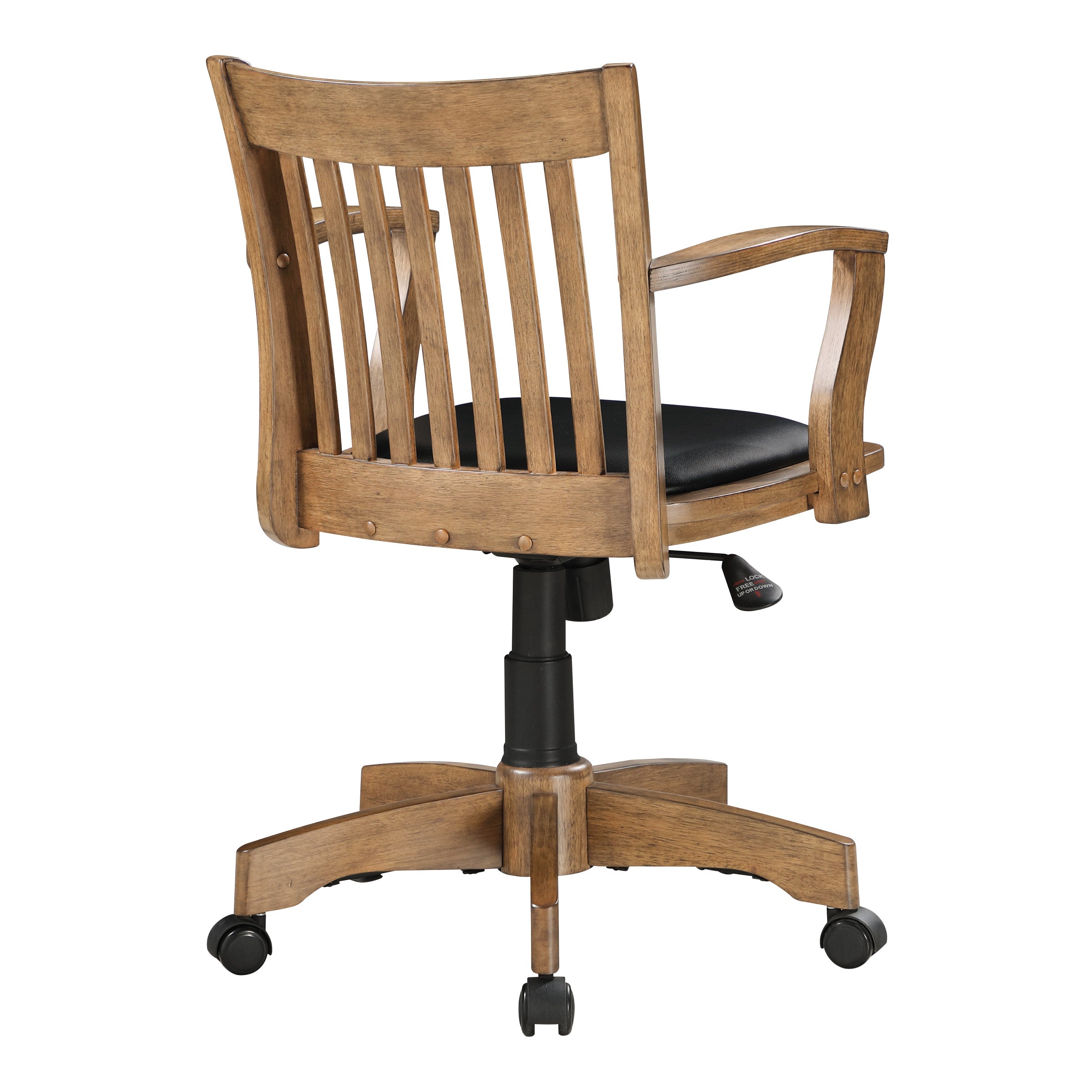 Deluxe Wood Banker's Chair - Medium Oak Black