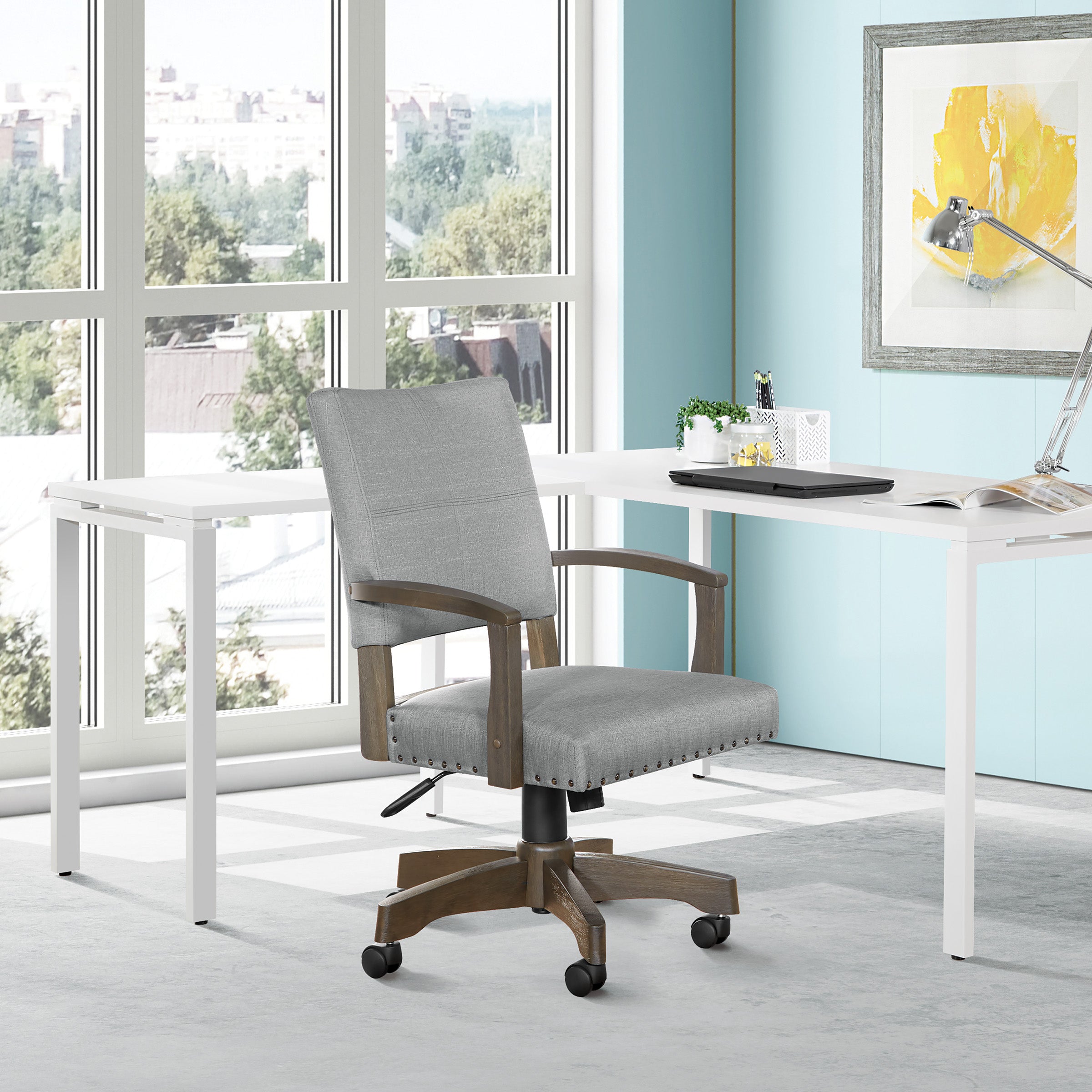 Santina Bankers Chair - Antique Grey / Grey