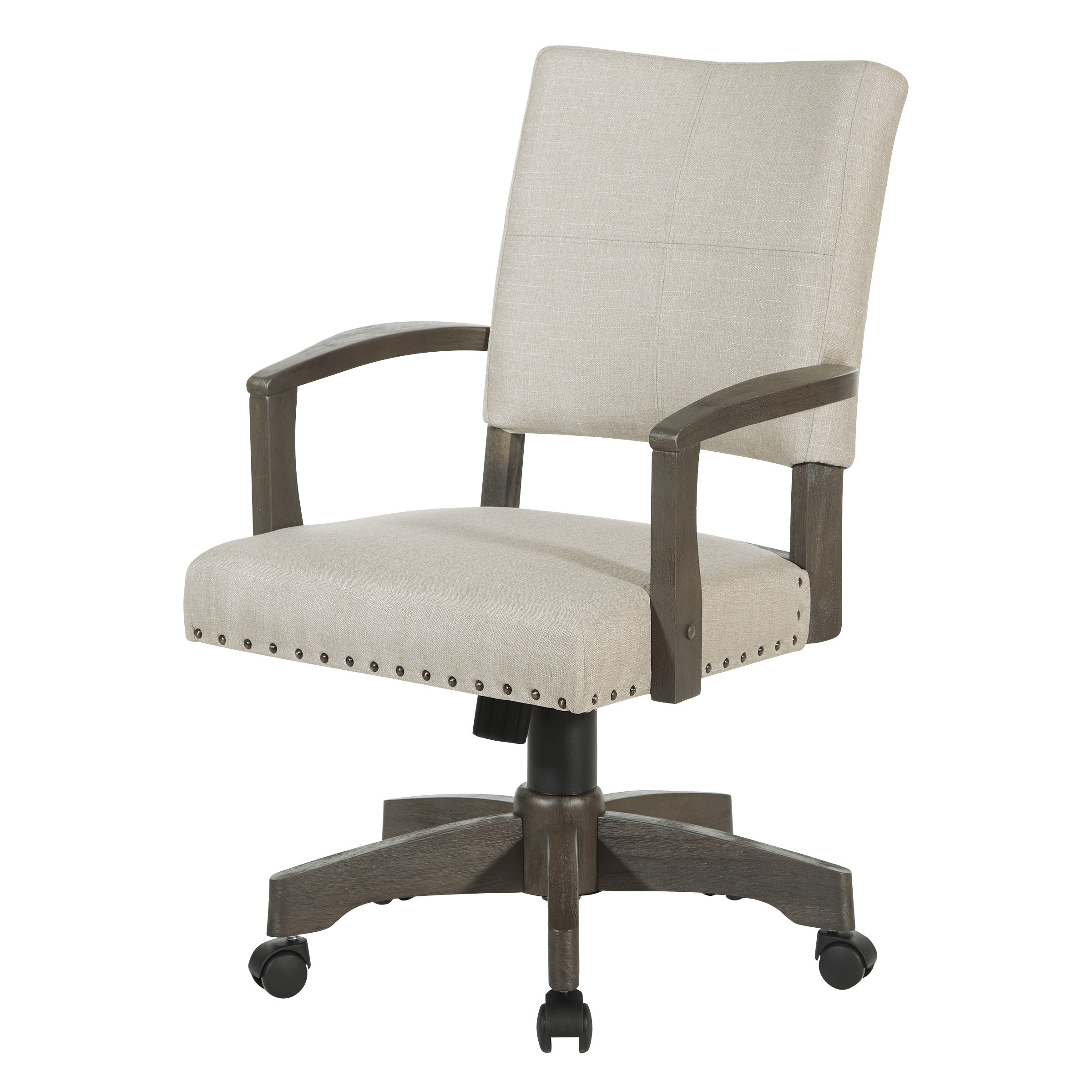 Santina Bankers Chair - Antique Grey / Ivory