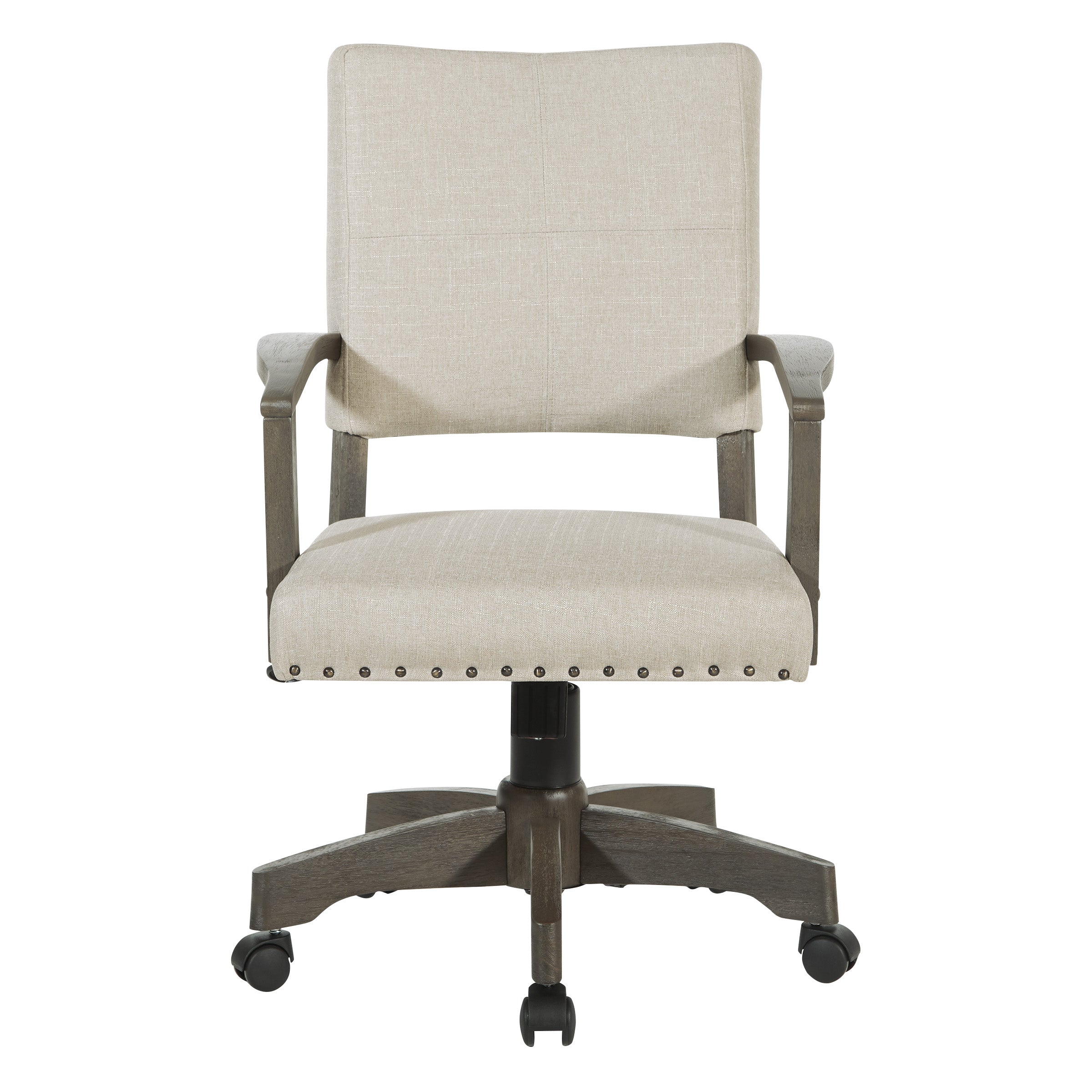 Santina Bankers Chair - Antique Grey / Ivory