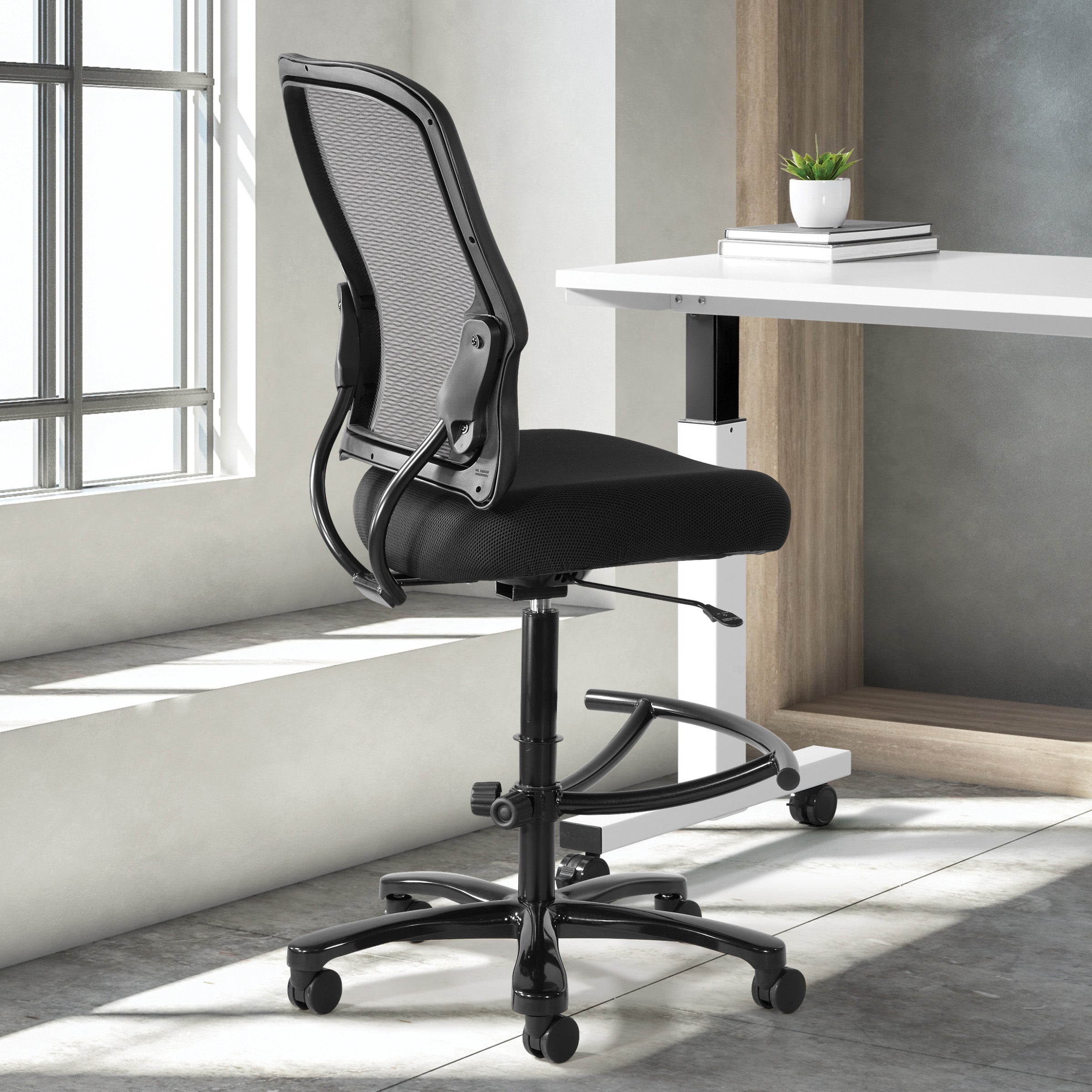 Big Man's AirGrid® Drafting Chair - Black