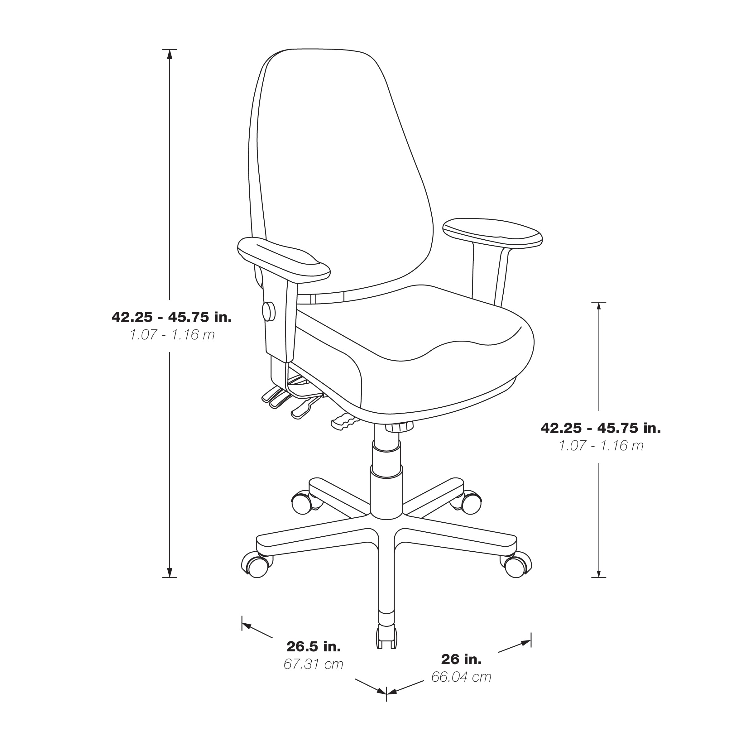High Back Multi Function Ergo Chair - Custom R Fabric