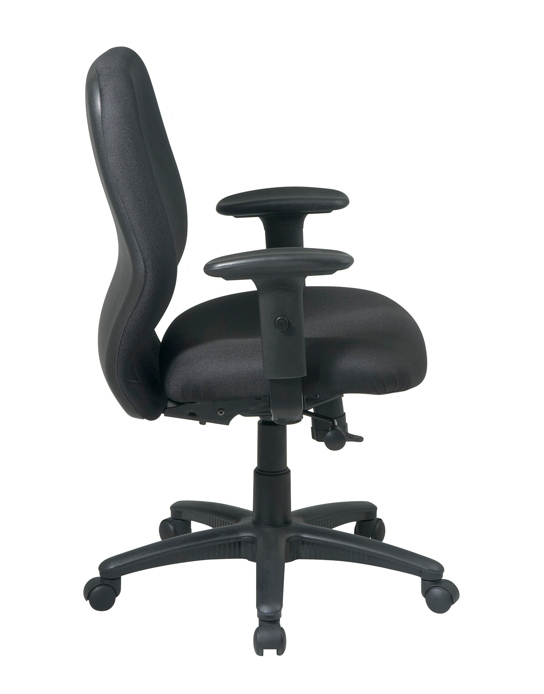 Mid Back 2-to-1 synchro Tilt Chair - Black