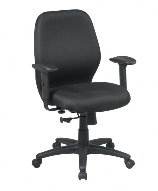 Mid Back 2-to-1 synchro Tilt Chair with 2 -Way Adjustable Soft padded Arms - Custom B Fabric