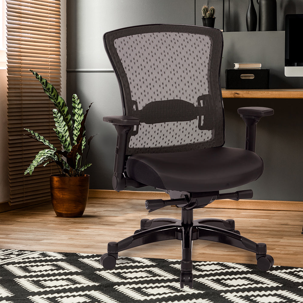 Executive Bonded Leather Seat Chair - Black
