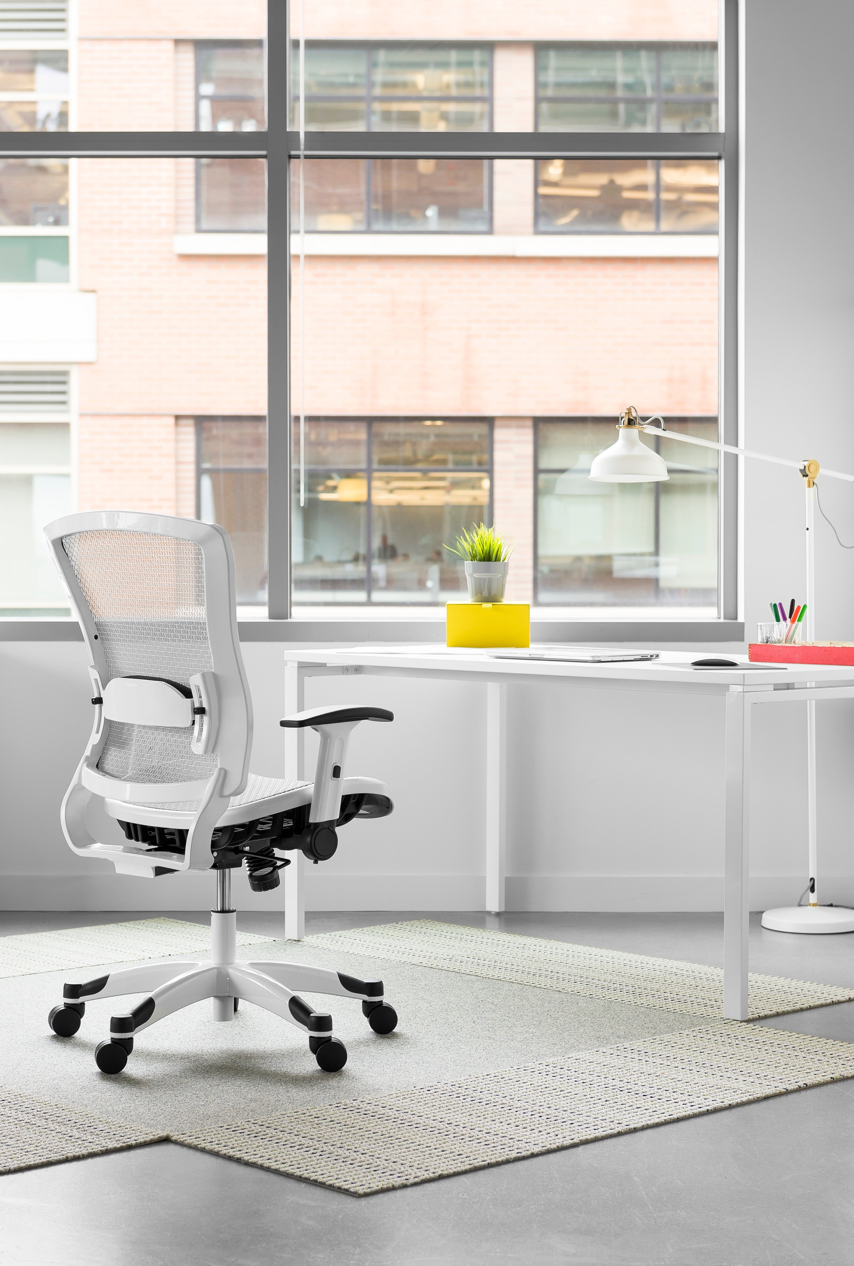 White Frame Managers Chair - White
