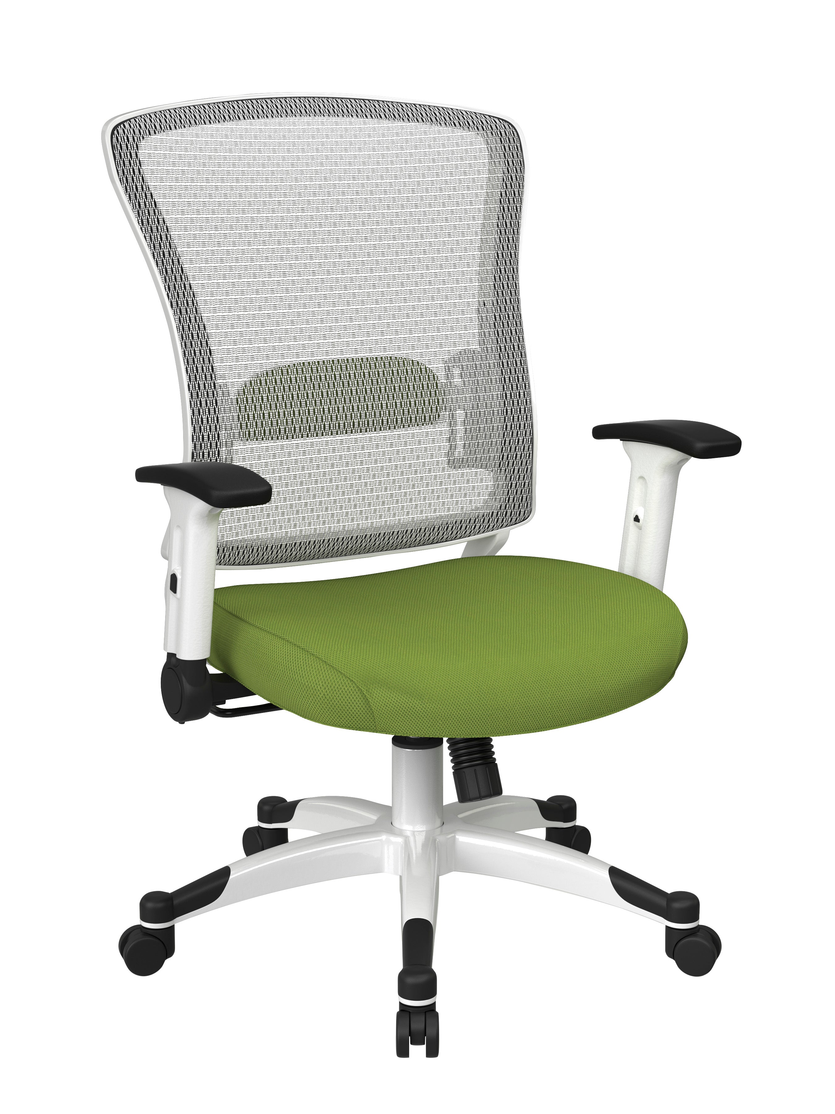 White Frame Managers Chair - Green