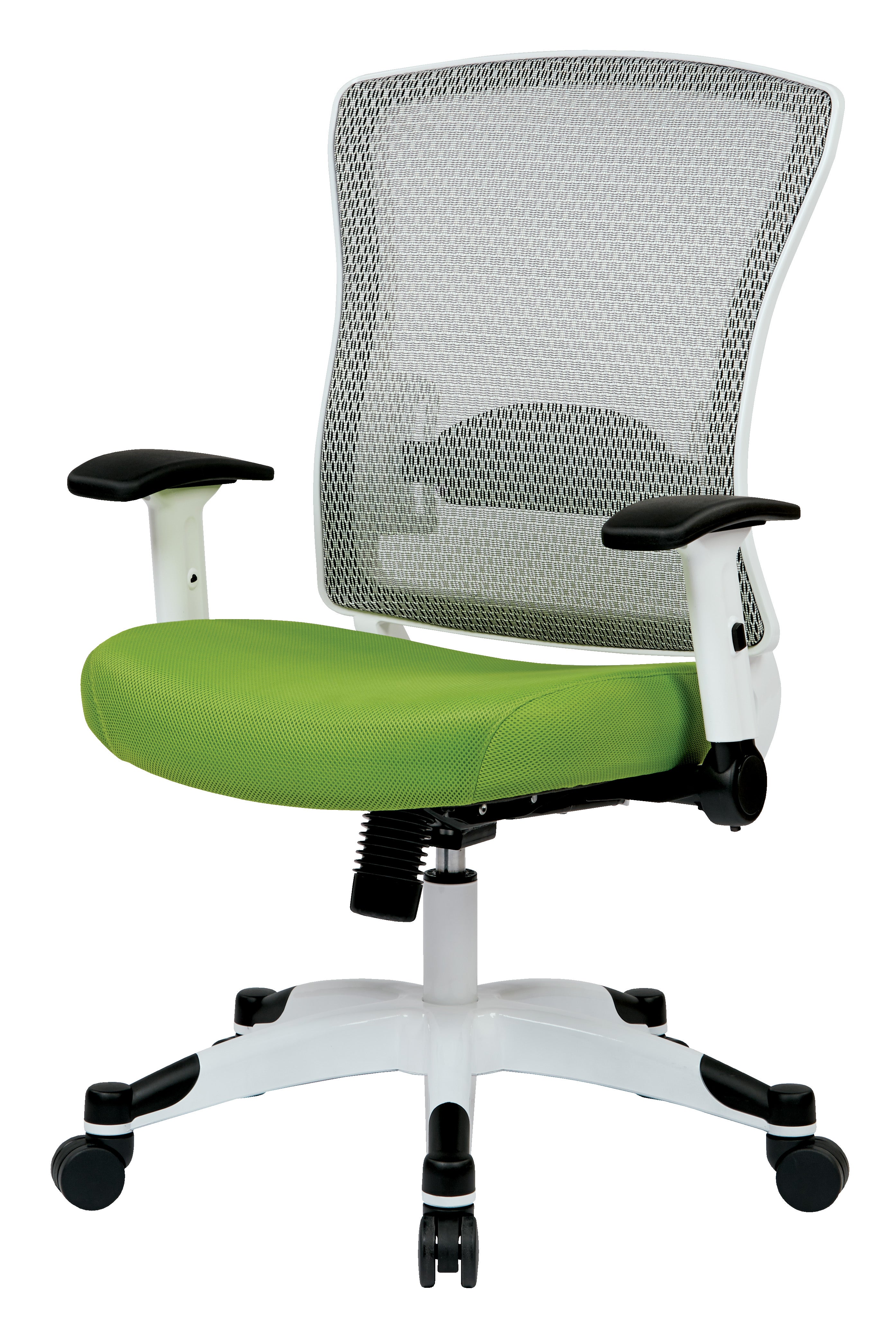 White Frame Managers Chair - Green
