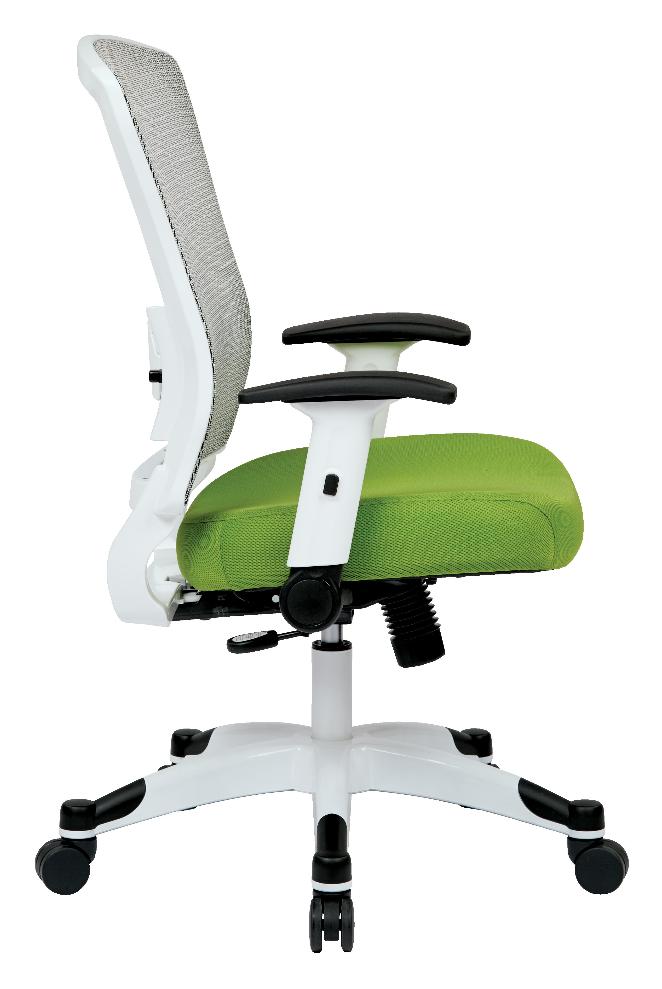 White Frame Managers Chair - Green