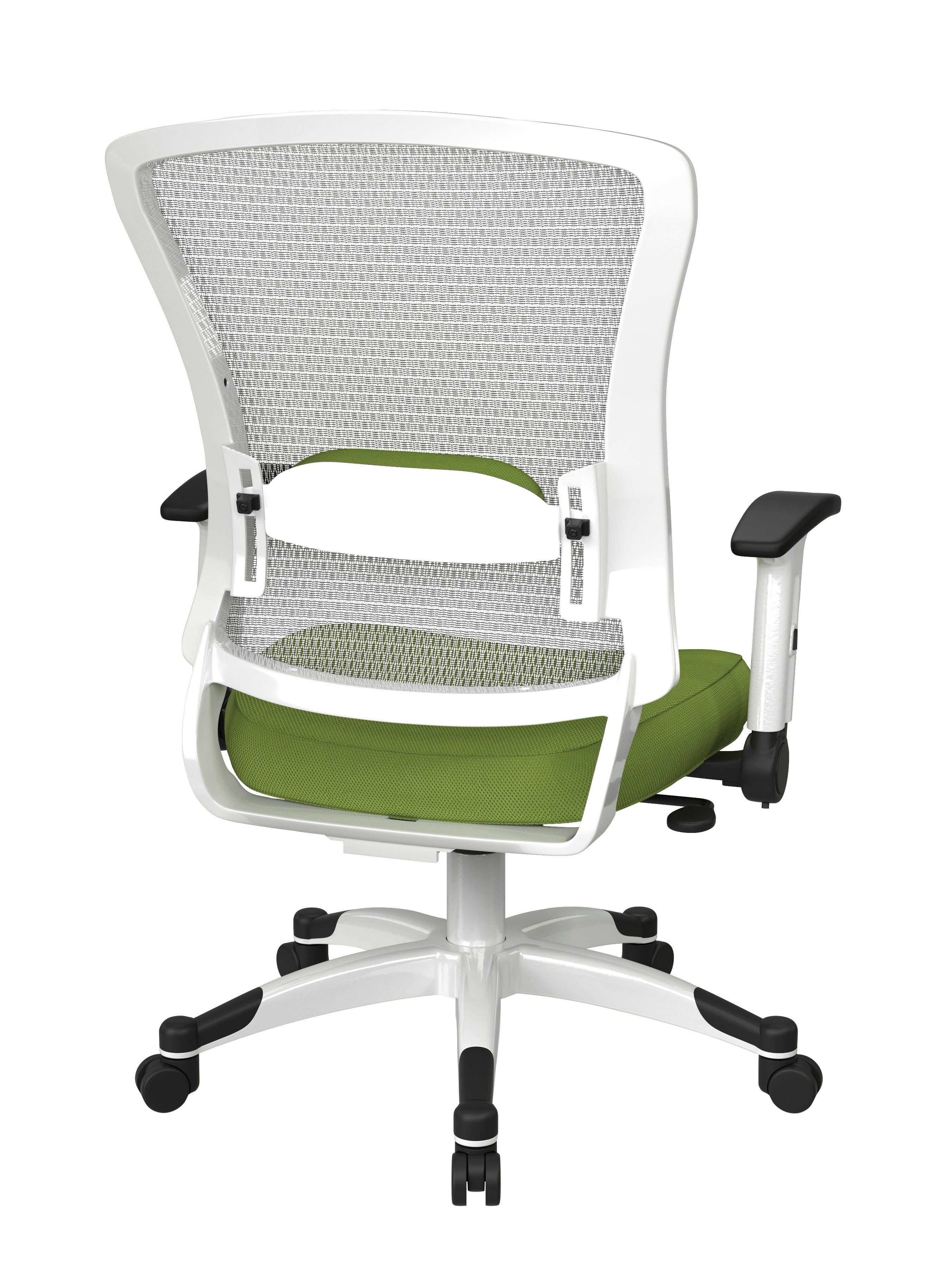 White Frame Managers Chair - Green