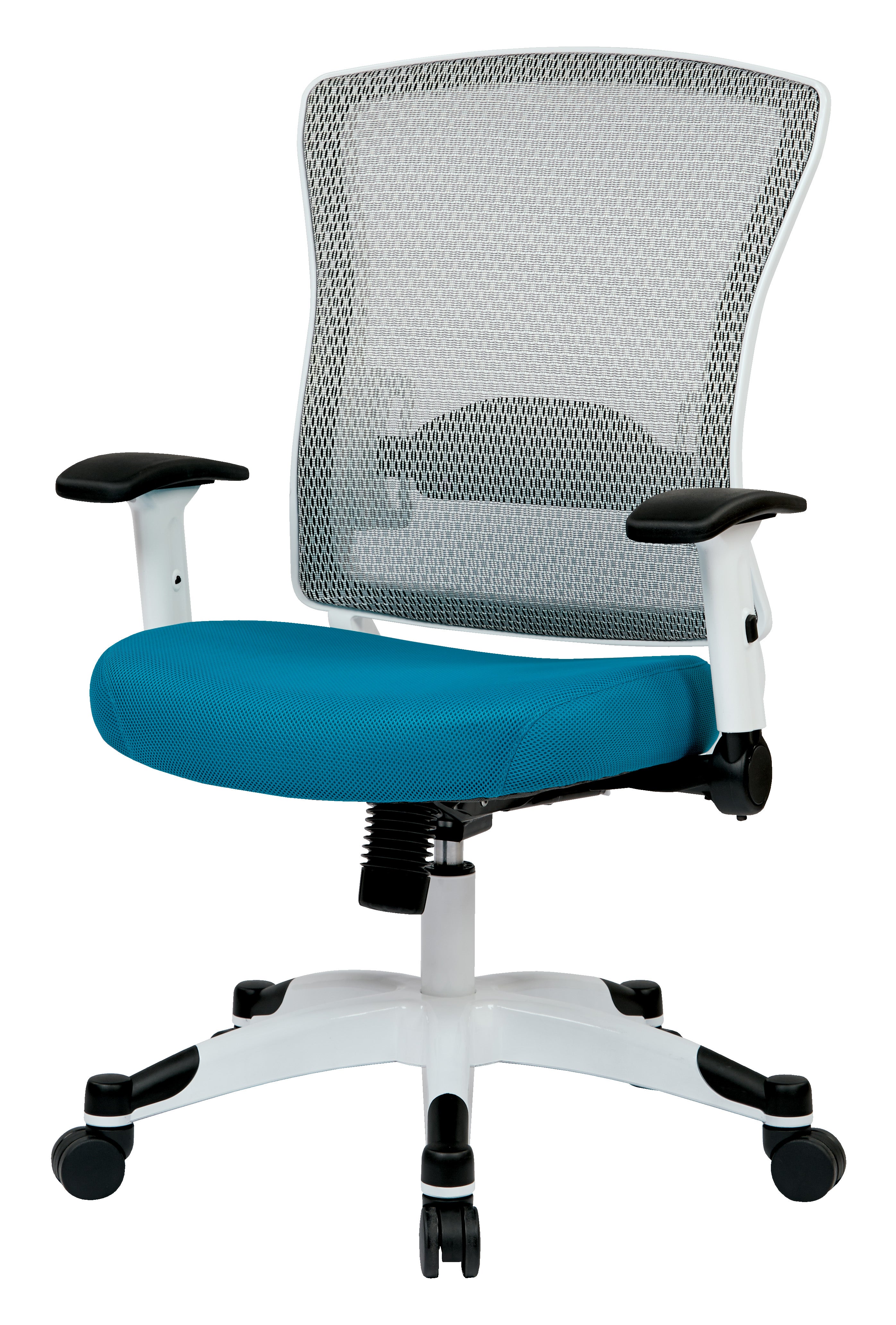 White Frame Managers Chair - Blue