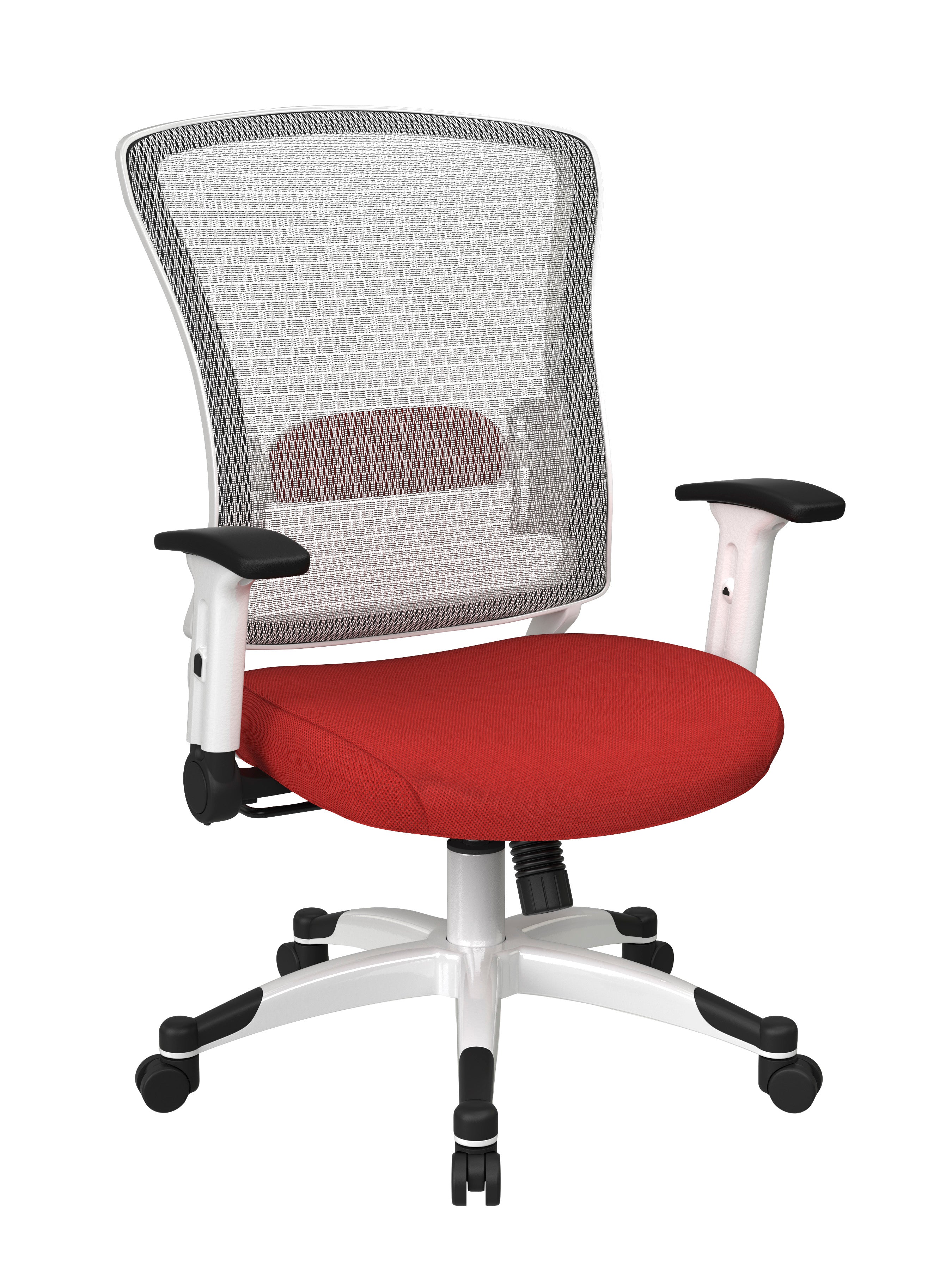 White Frame Managers Chair - Red