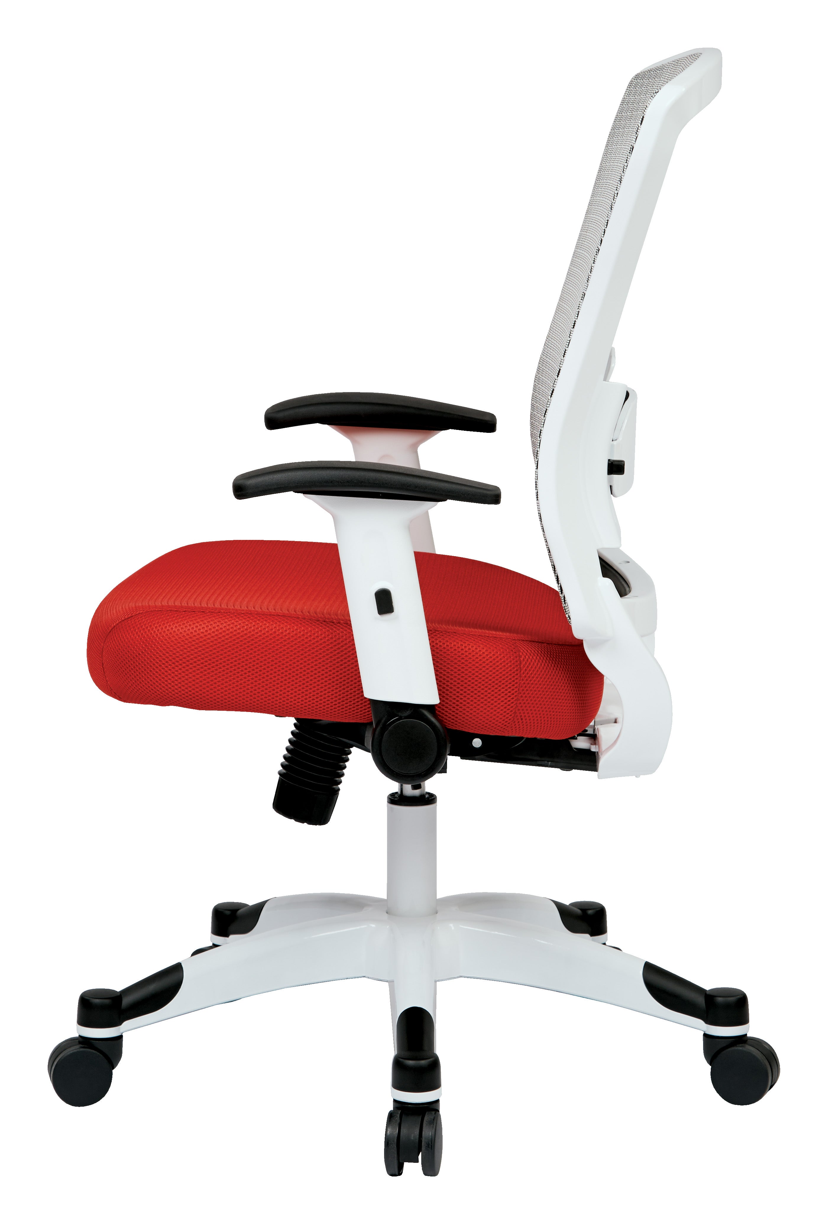 White Frame Managers Chair - Red