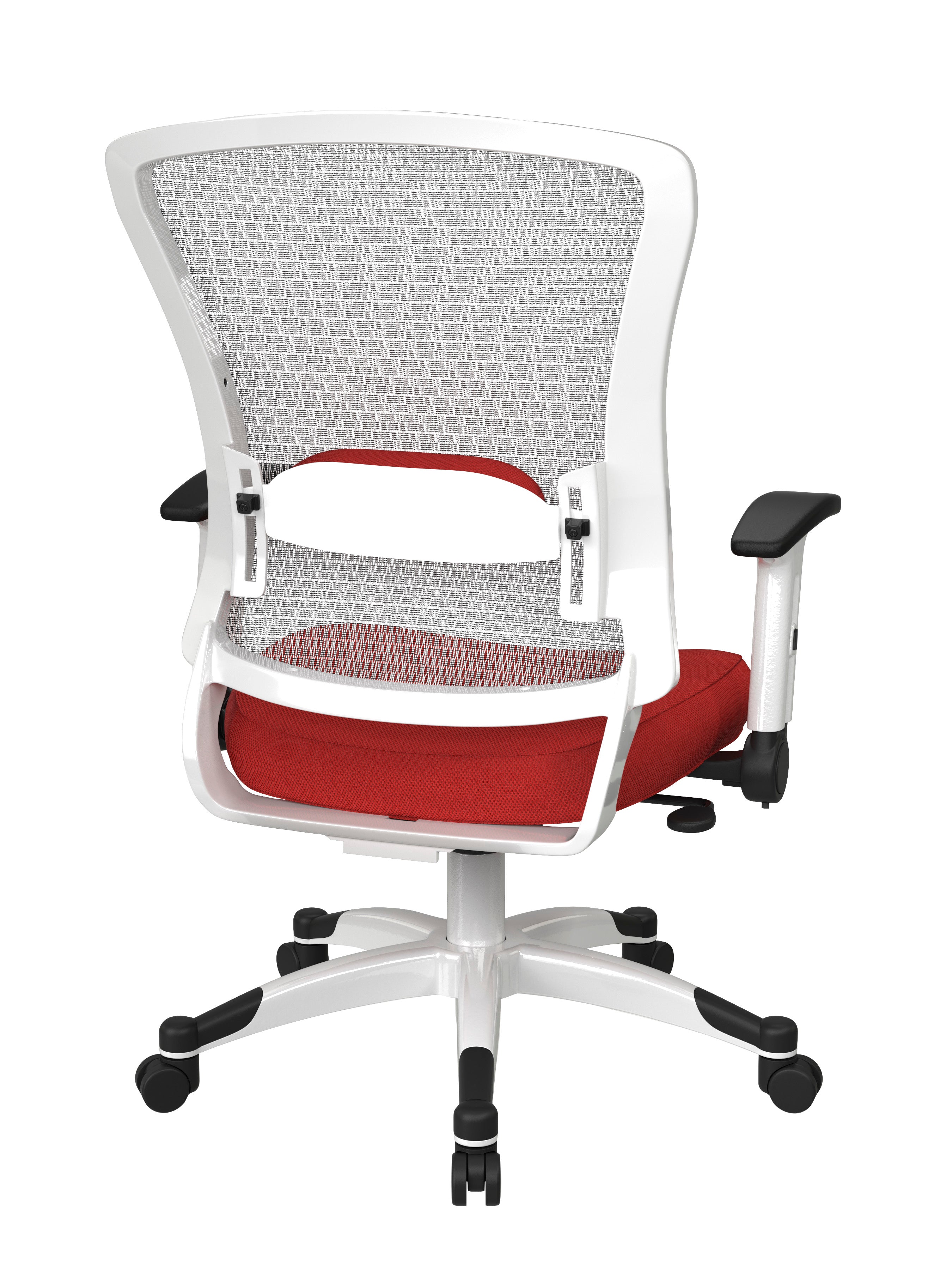 White Frame Managers Chair - Red
