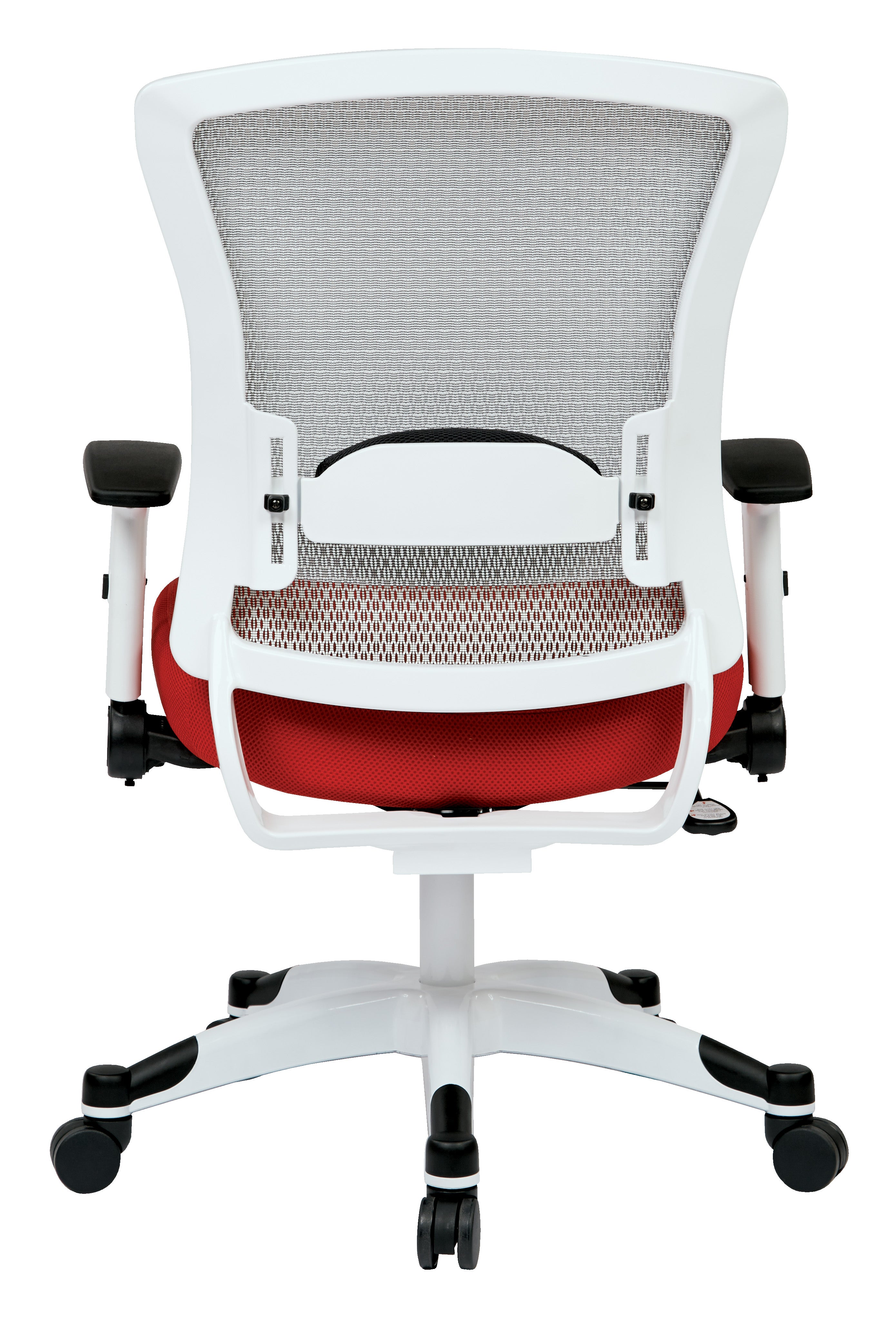 White Frame Managers Chair - Red