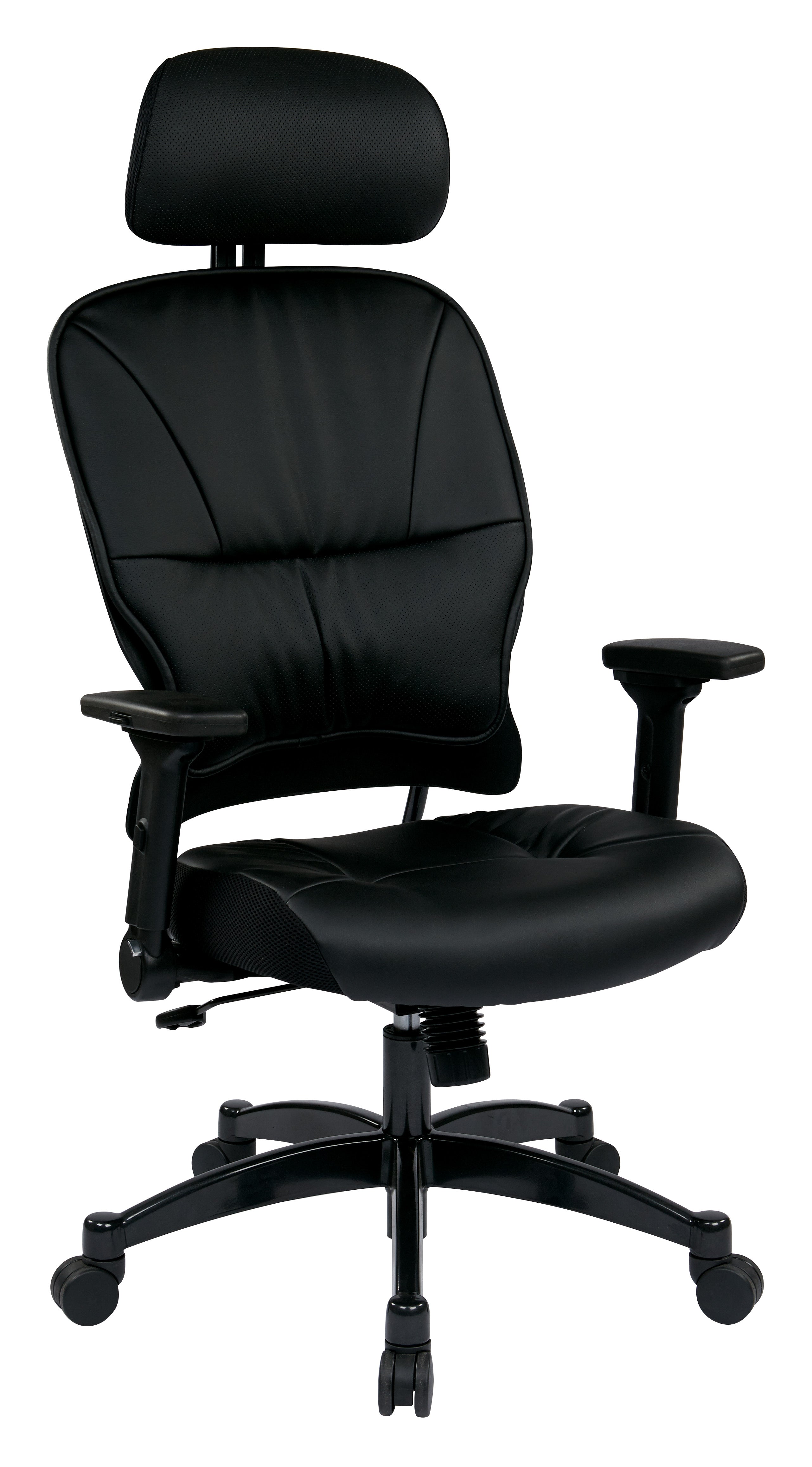 Bonded Leather Seat and Back Managers Chair - Black