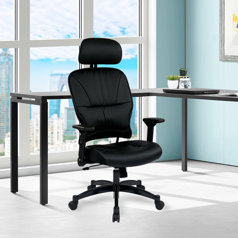 Bonded Leather Seat and Back Managers Chair - Black
