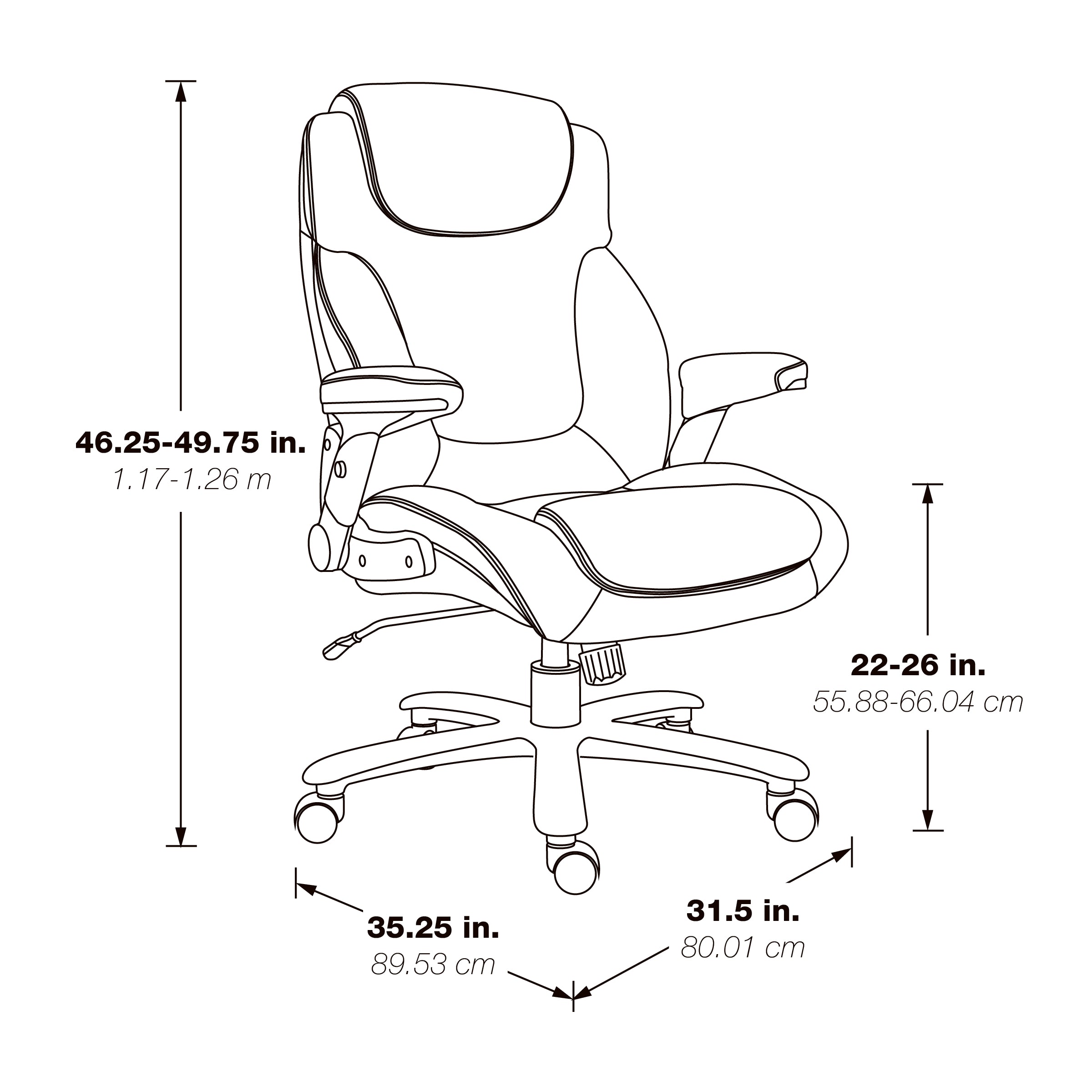 Big and Tall Deluxe High Back Executive Chair - Black