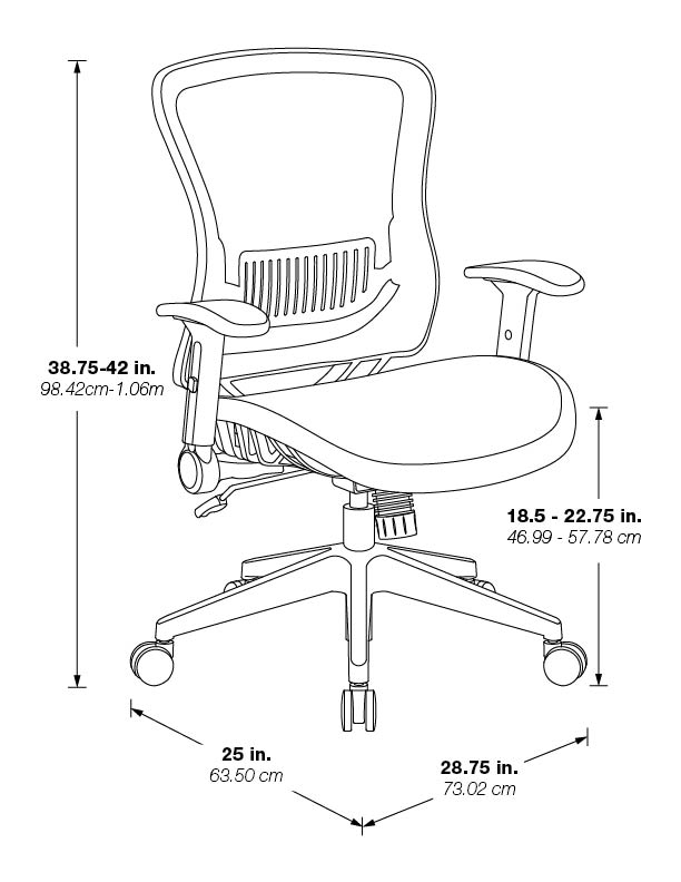 Dark Air Grid Seat/Back Mgr Chair - Black