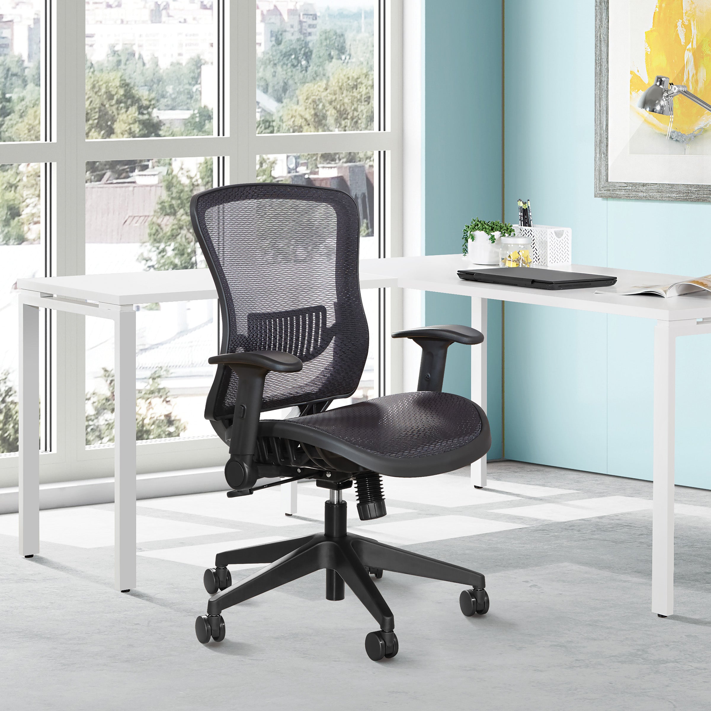 Dark Air Grid Seat/Back Mgr Chair - Black