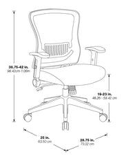 Dark Ari Grid Back Managers Chair - Black/Custom Fabric Seat