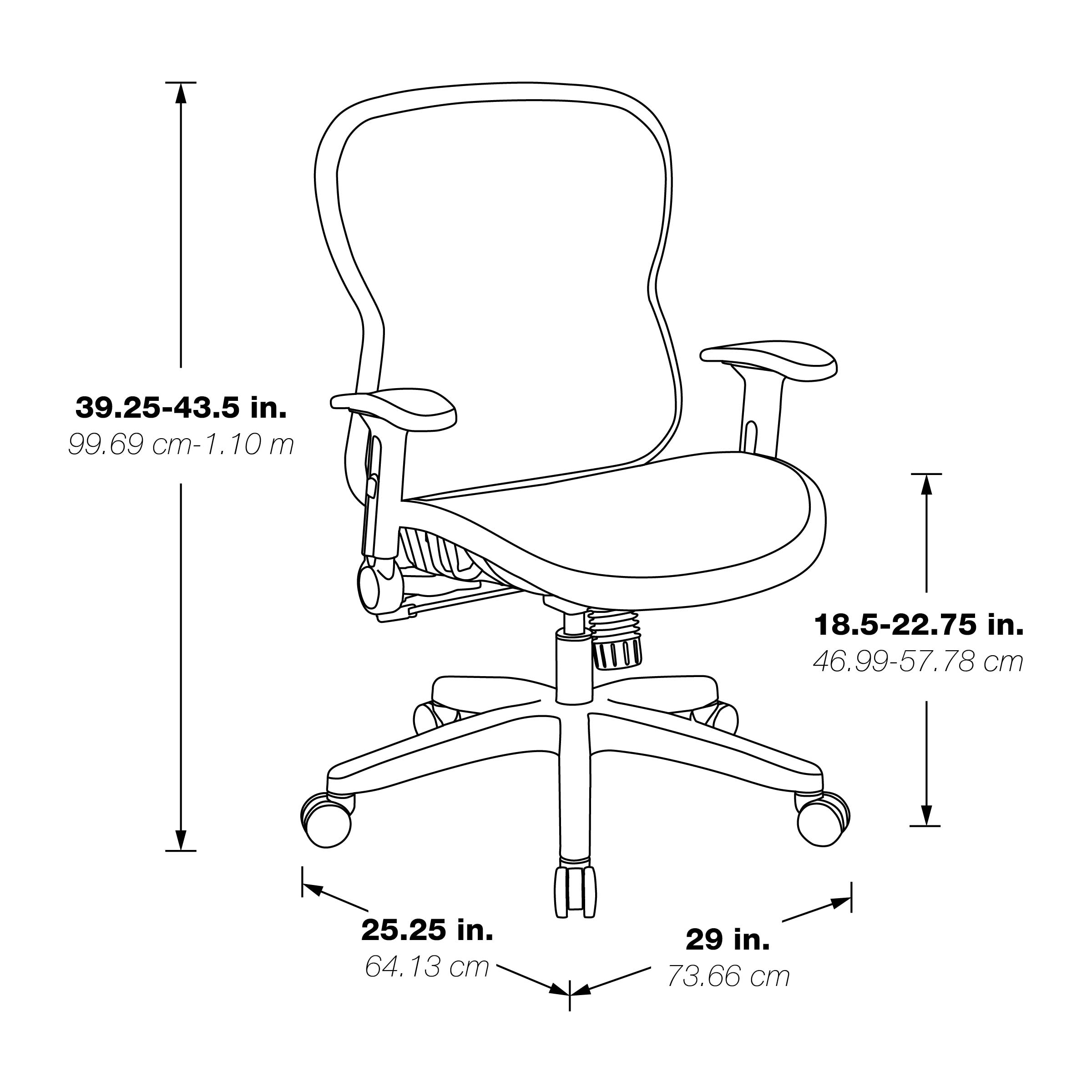 Deluxe R2 SpaceGrid Back Chair - Black
