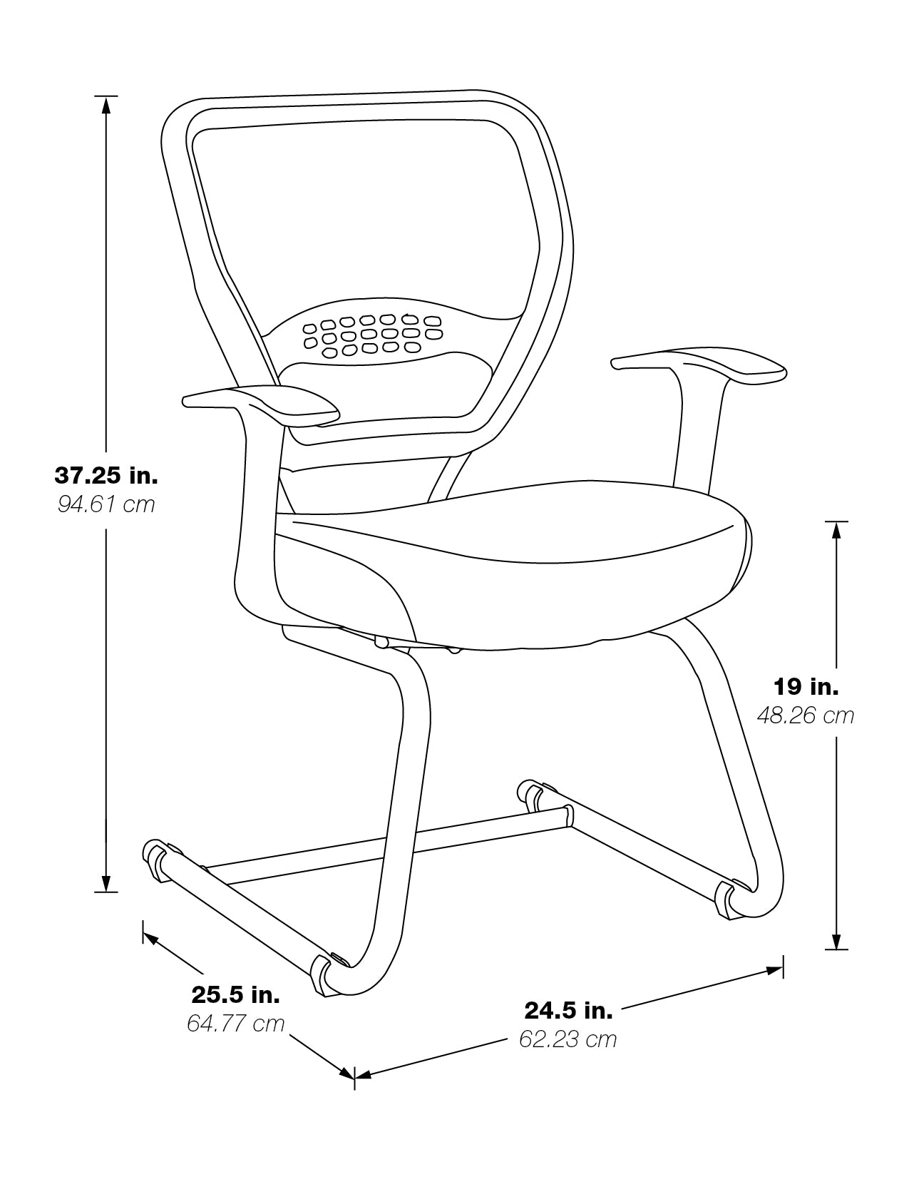 Professional AirGrid® Back Visitors Chair - Grey
