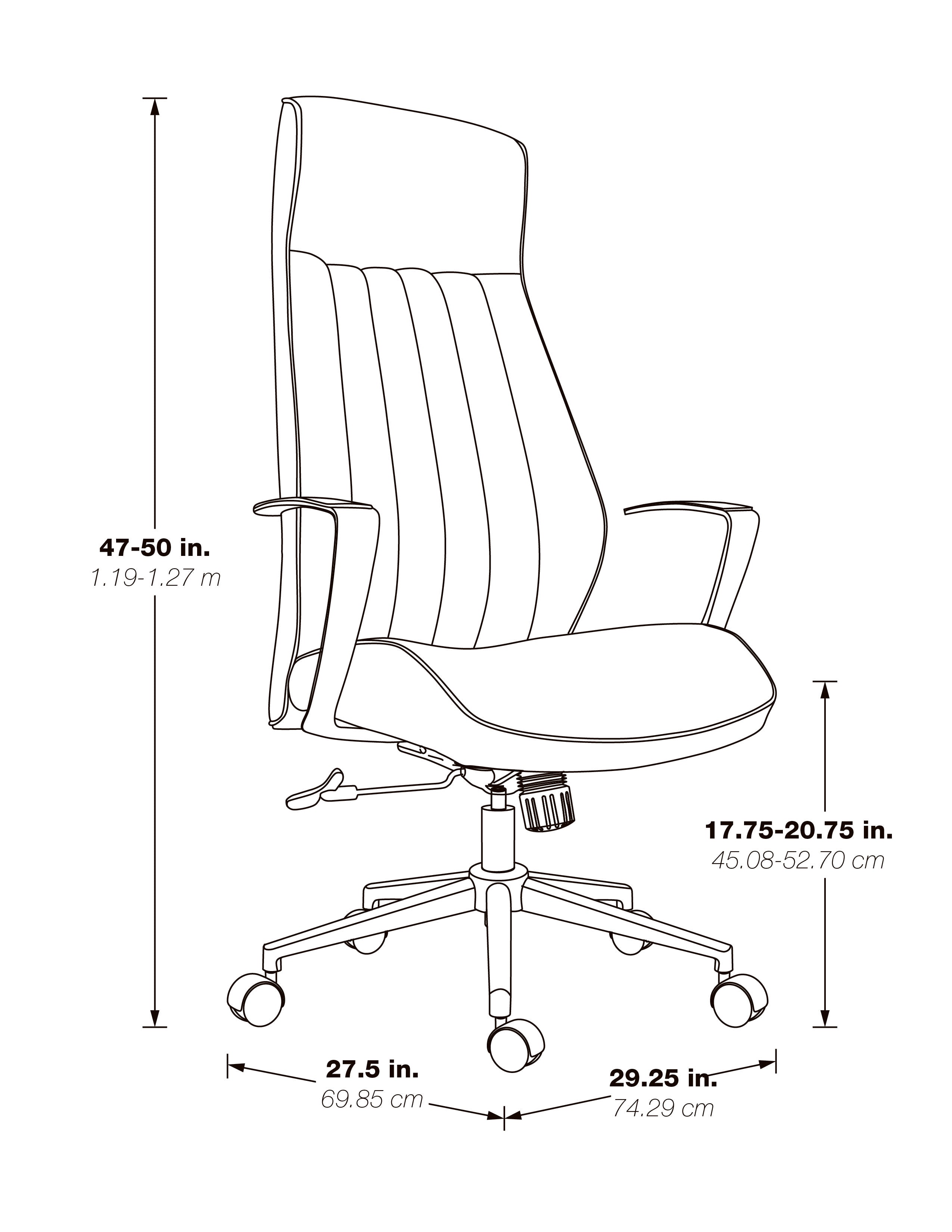 High Bk Silver Ion Technology Fabric Chair - Dillon Black