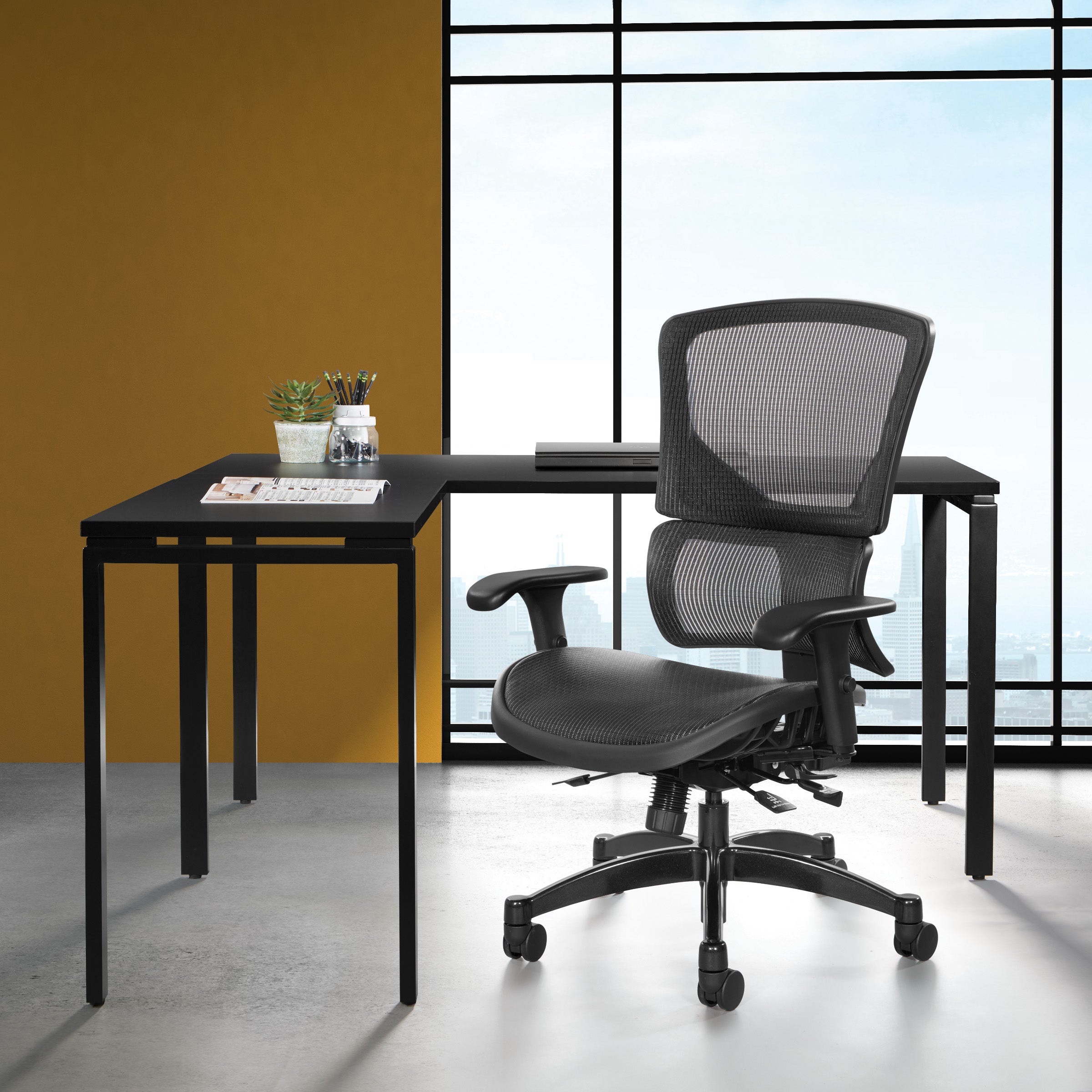 Big & Tall Vertical Matrix Seat and Back Manager's Chair - Black