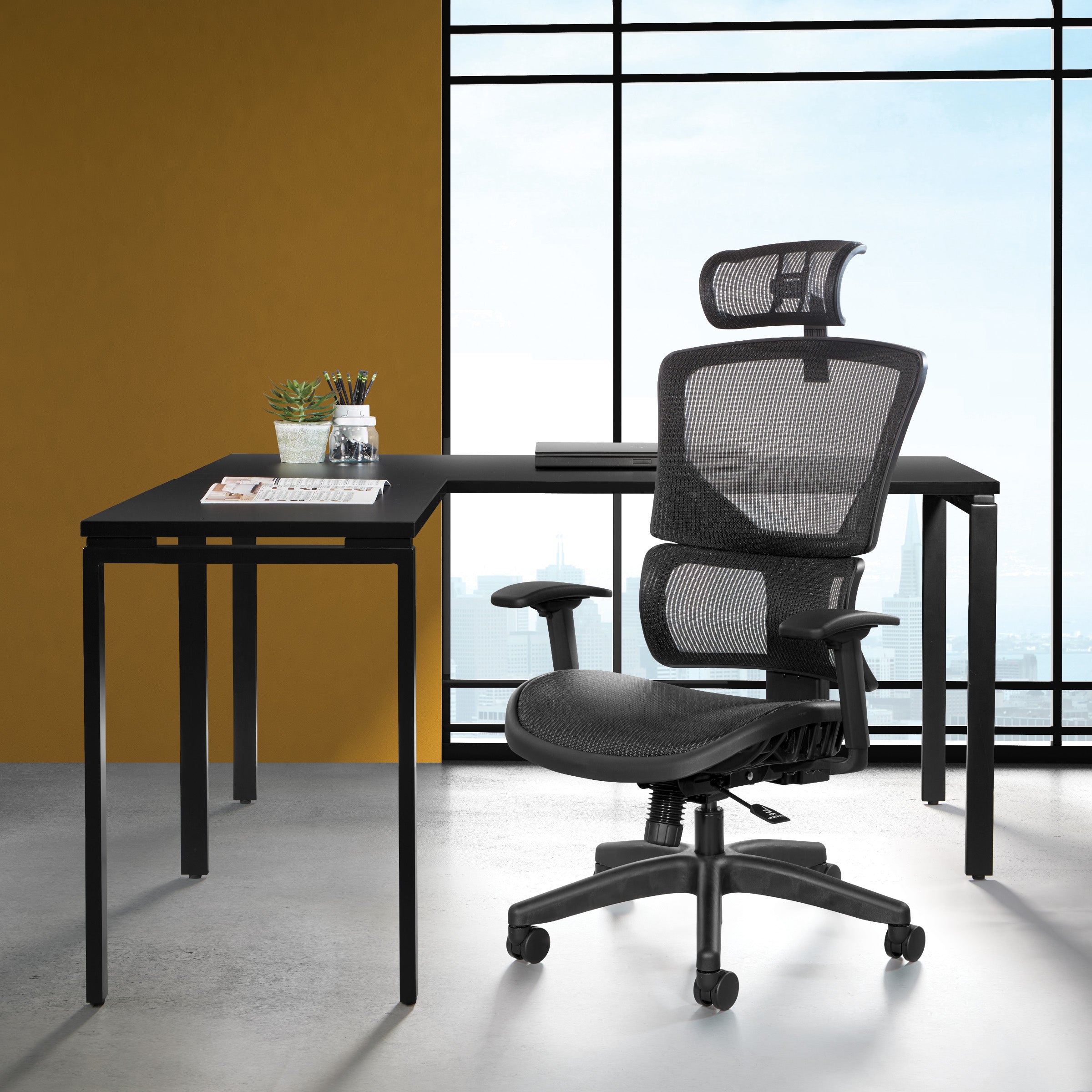 Vertical Matrix Seat & Back Manager's Chair - Black
