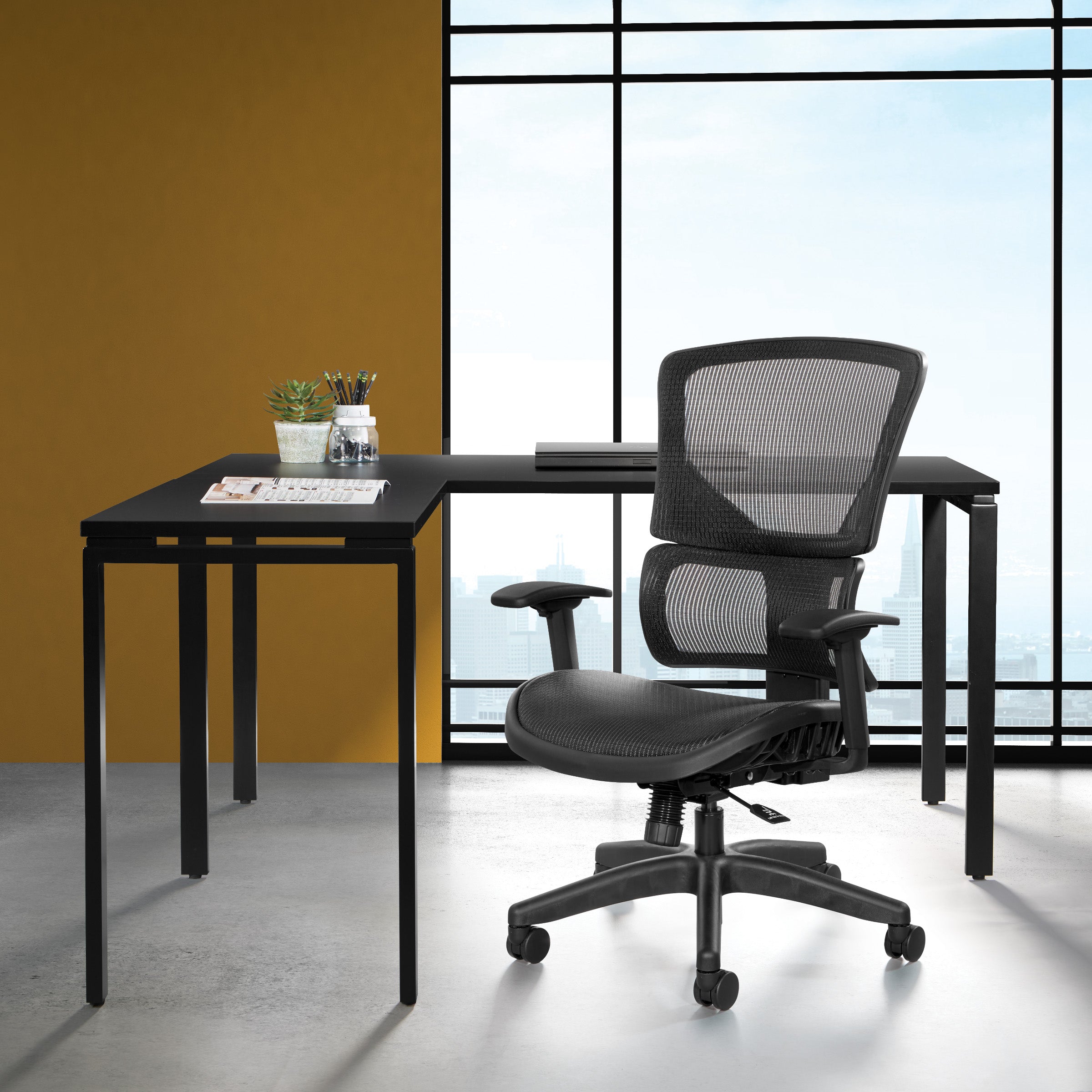 Vertical Matrix Seat & Back Manager's Chair - Black