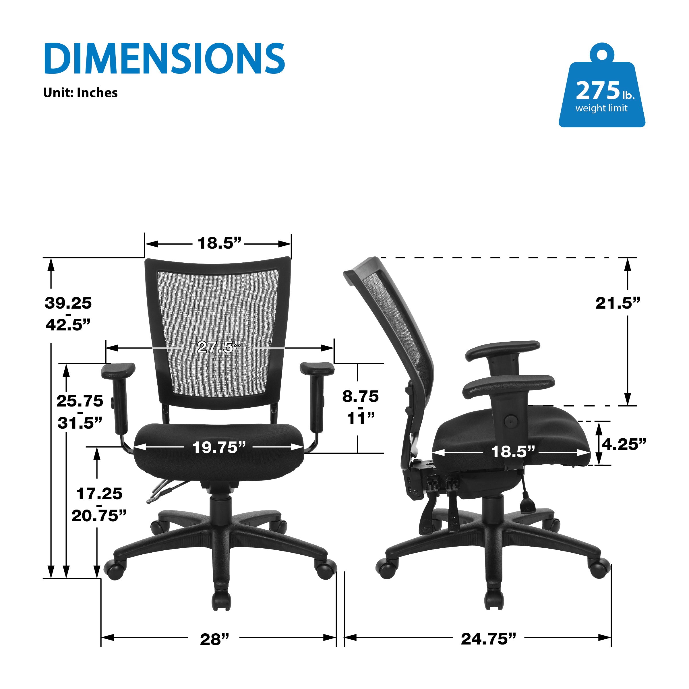 Soft Frame Task Chair - Coal