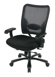 Big & Tall Double AirGrid® Back and Custom Fabric Seat Ergonomic Chair - Black/Black
