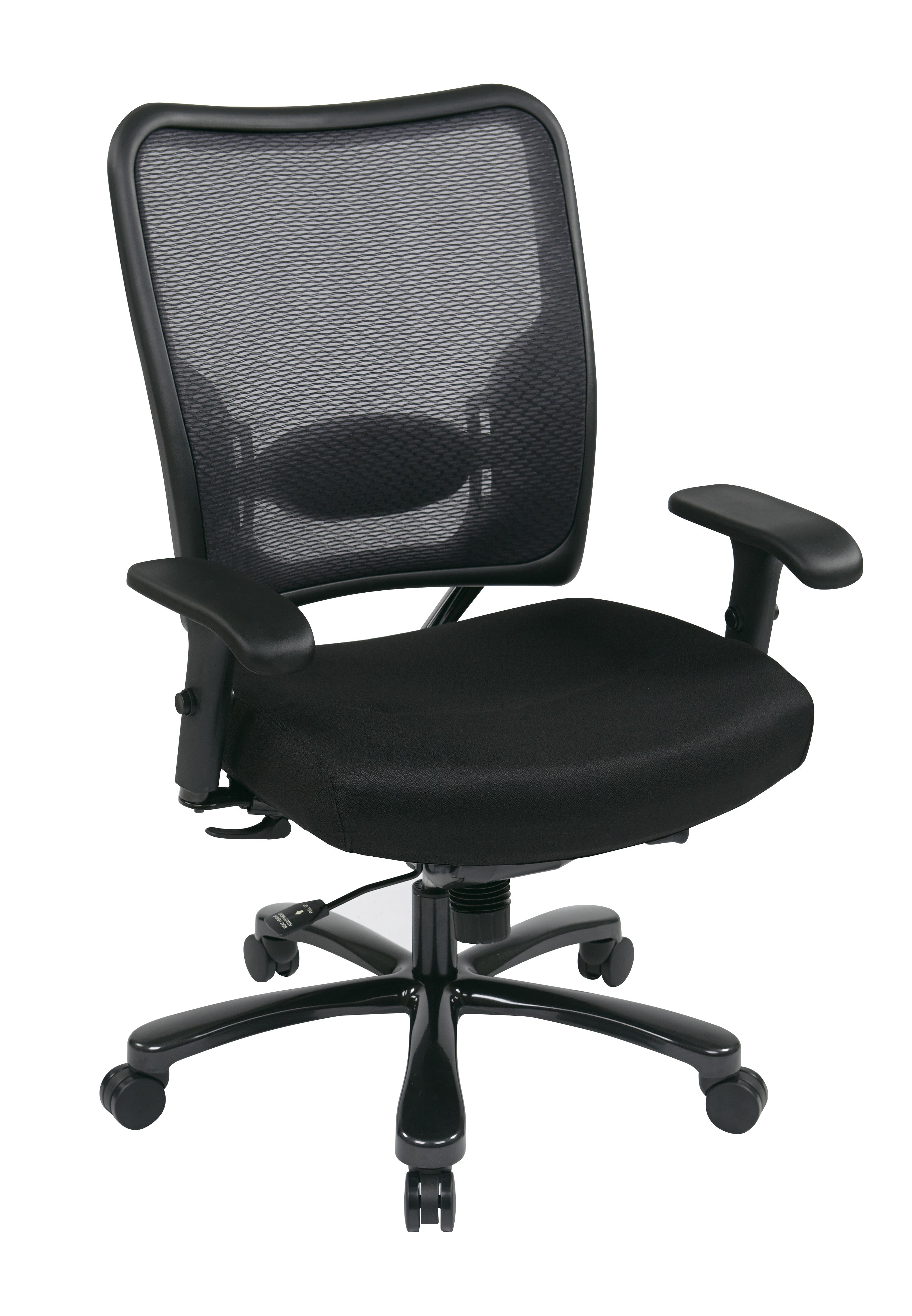 Big & Tall Double AirGrid® Back and Custom Fabric Seat Ergonomic Chair - Black/Black