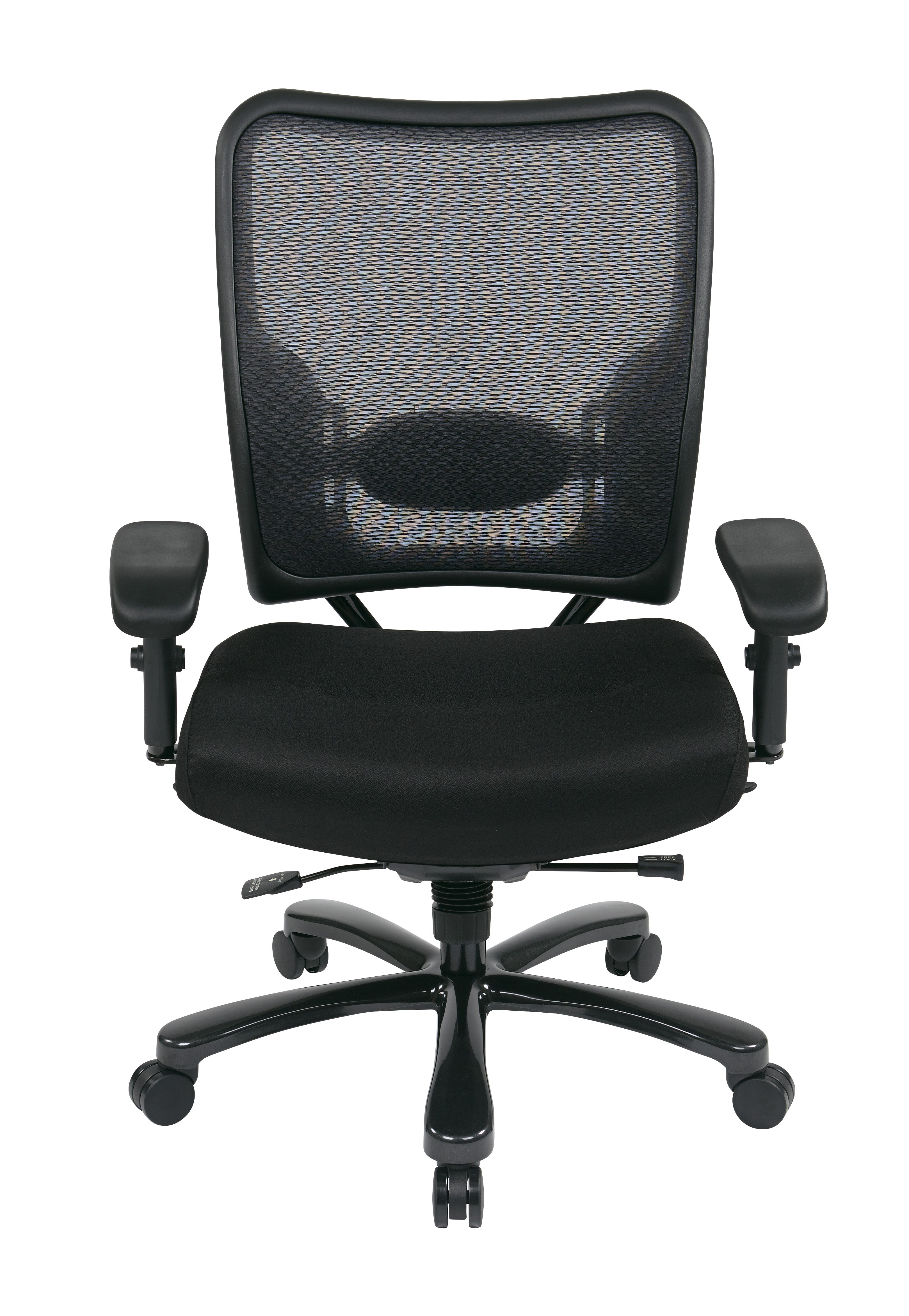 Big & Tall Double AirGrid® Back and Custom Fabric Seat Ergonomic Chair - Black/Black